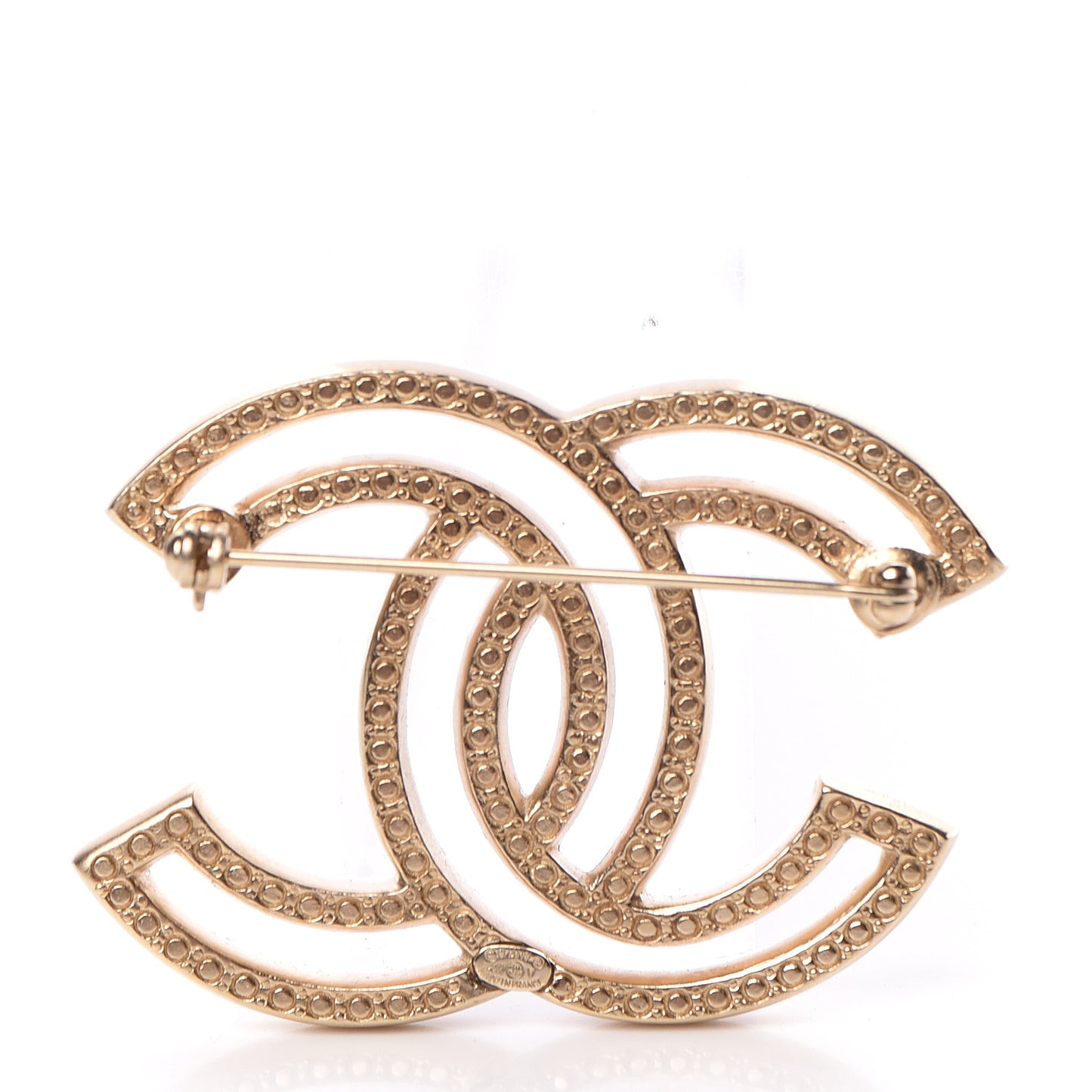 Crystal CC Brooch Light Gold