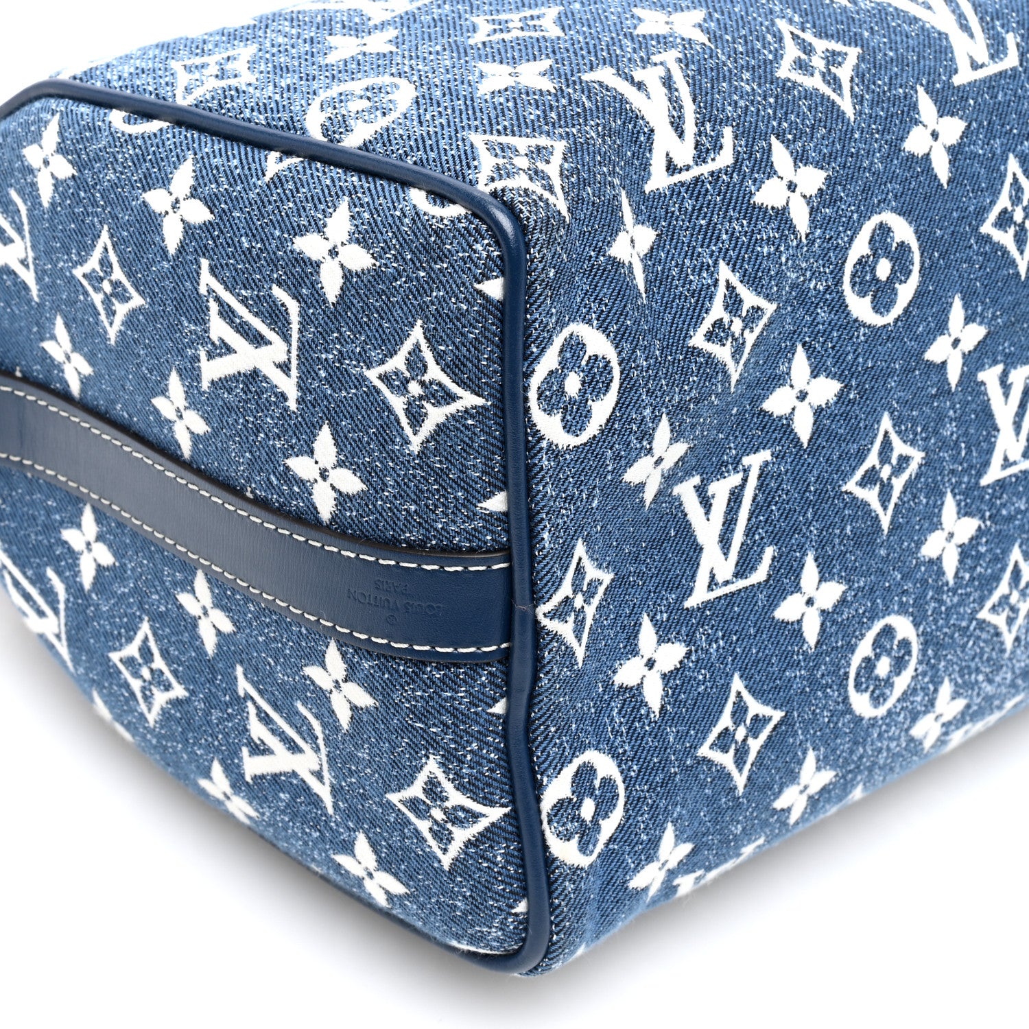 Louis Vuitton Monogram Jacquard Denim Speedy Bandouliere 25 Bleu 8 of 9