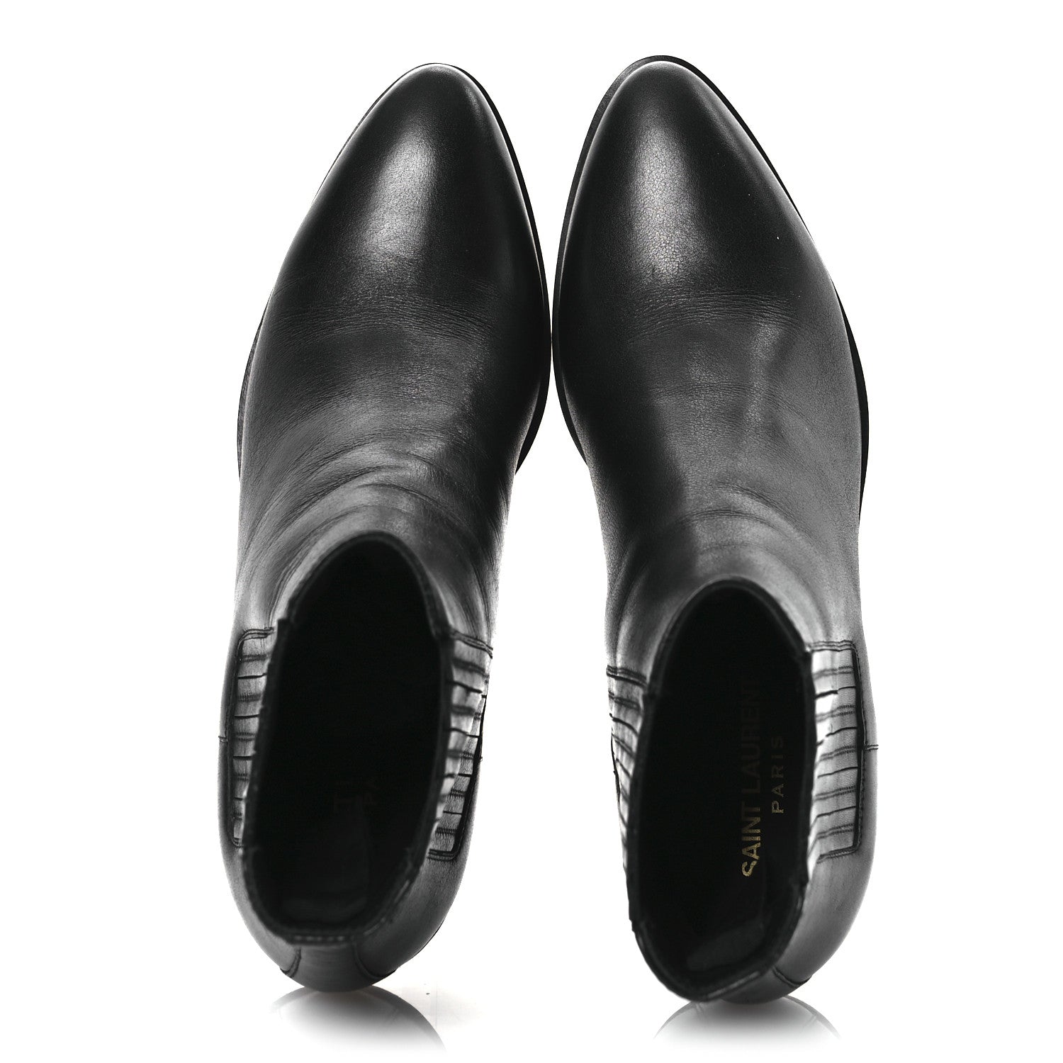 Saint Laurent Calfskin Brit Souple Ankle Boots 37.5 Black 2 of 11