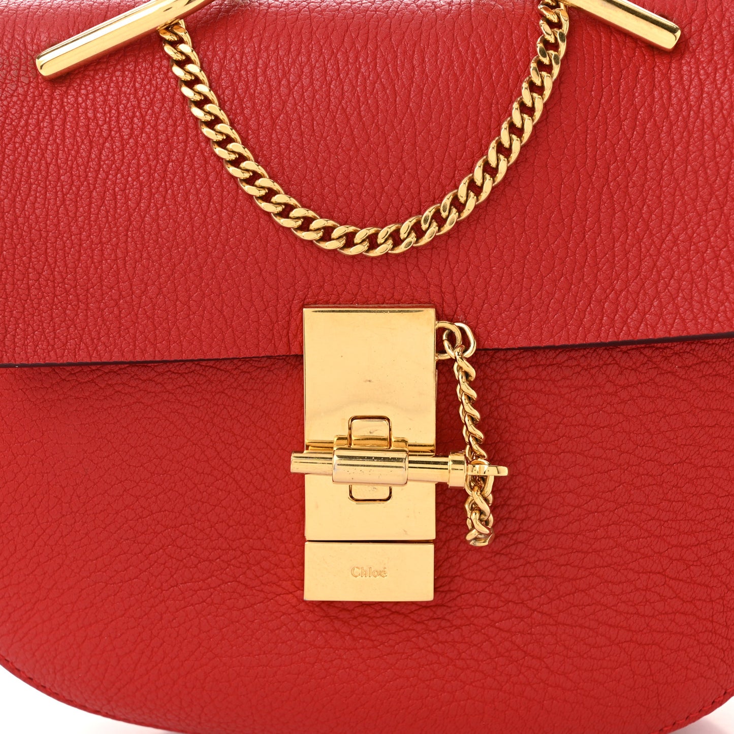 Grained Lambskin Mini Drew Shoulder Bag Plaid Red