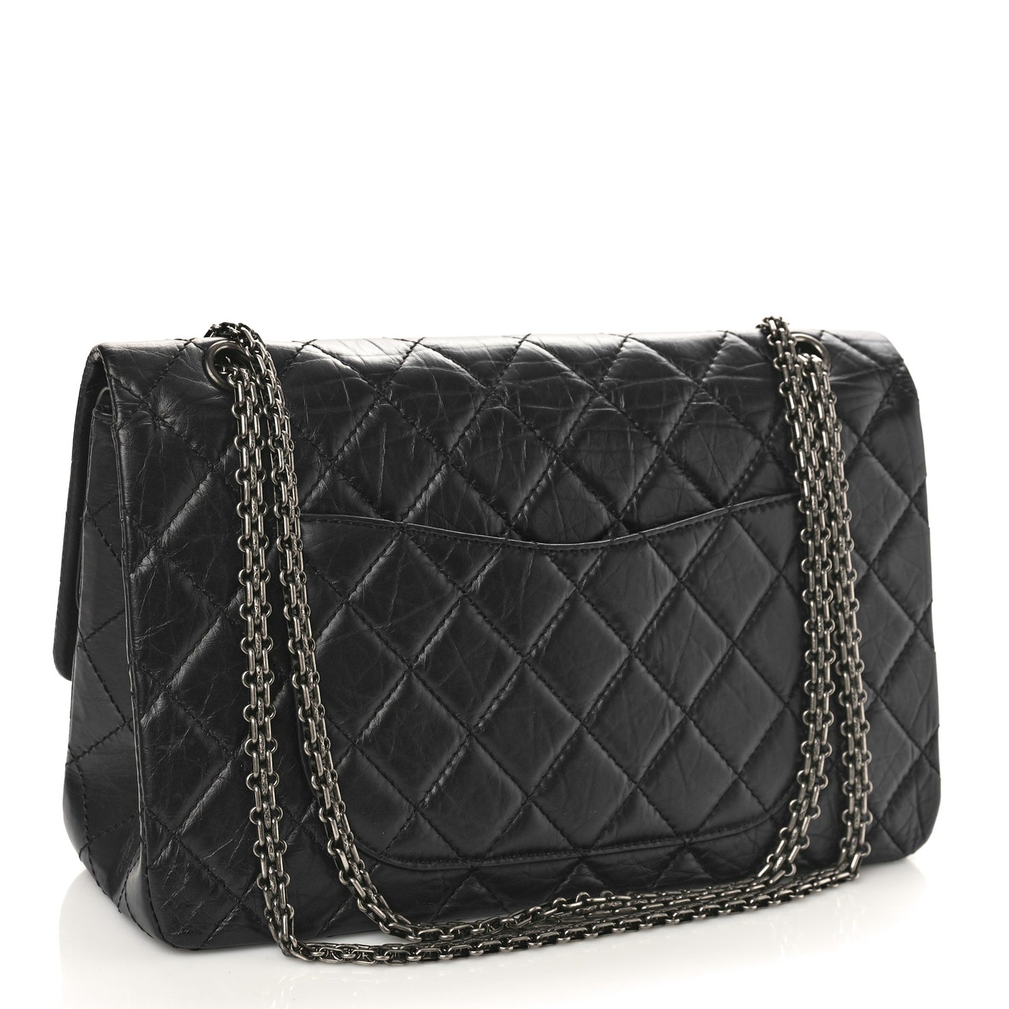 Aged Calfskin Quilted 2.55 Reissue 227 Flap Navy Blue