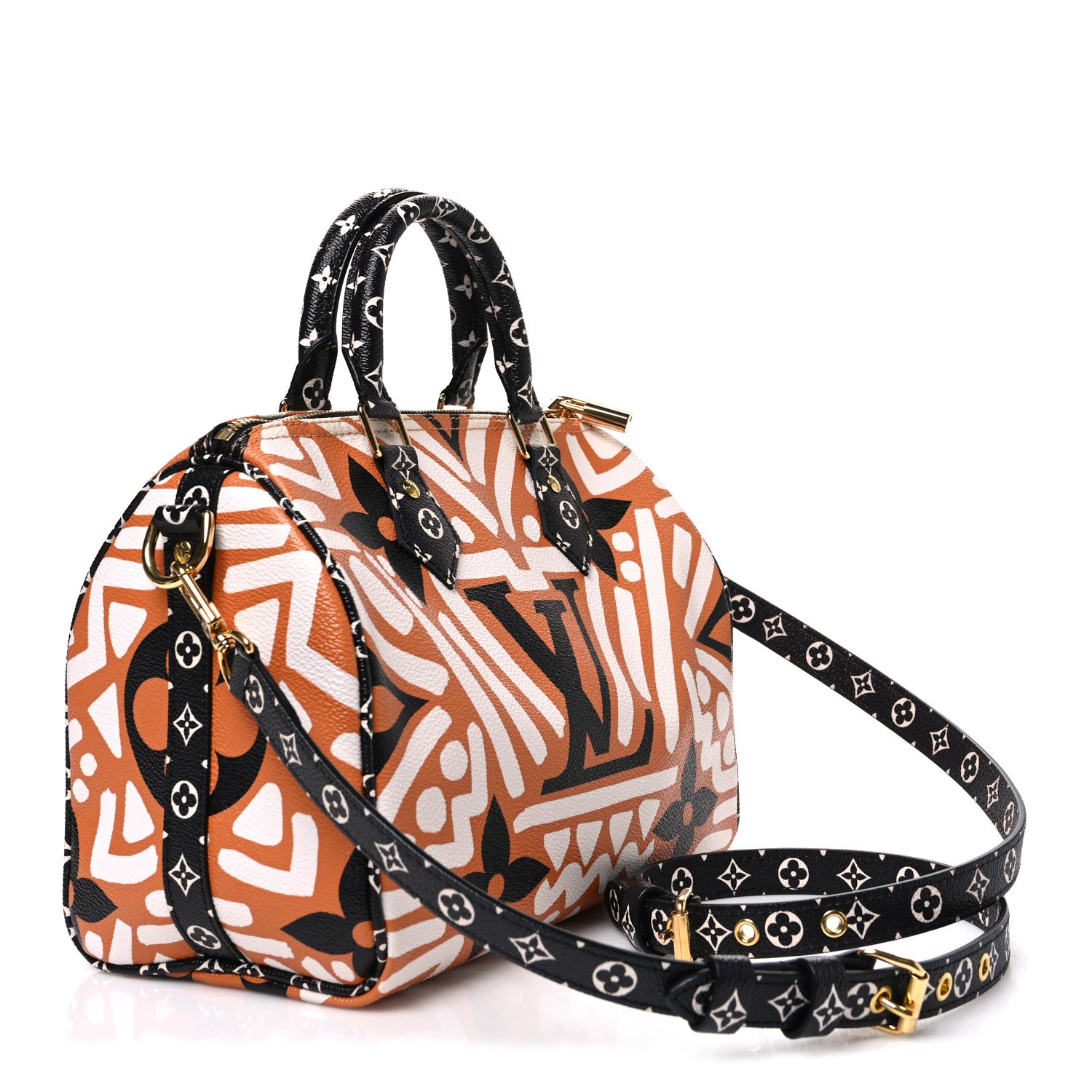 Louis Vuitton Monogram Giant Crafty Speedy Bandouliere 25 Creme Caramel 3 of 9