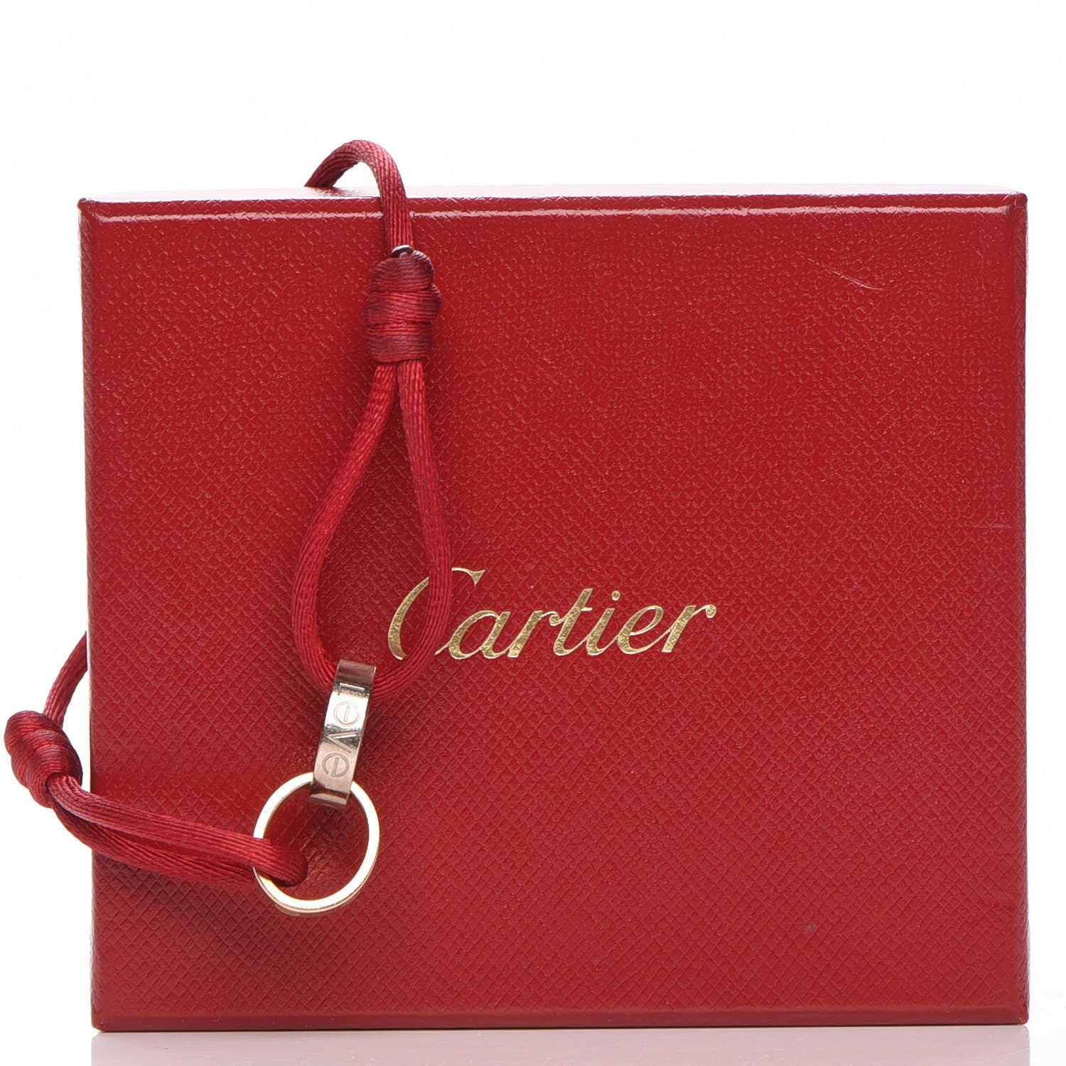 Cartier 18K White Gold Yellow Gold Silk Adjustable Two Hoops Love Bracelet Red 11 of 11