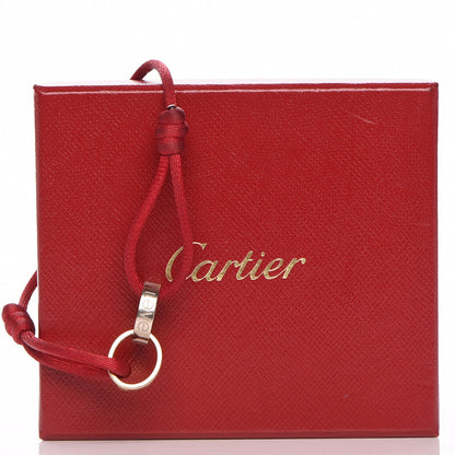 Cartier 18K White Gold Yellow Gold Silk Adjustable Two Hoops Love Bracelet Red 11 of 11