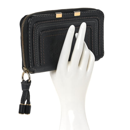 Chloe Grained Calfskin Marcie Long Zip Around Wallet Black 2 of 11