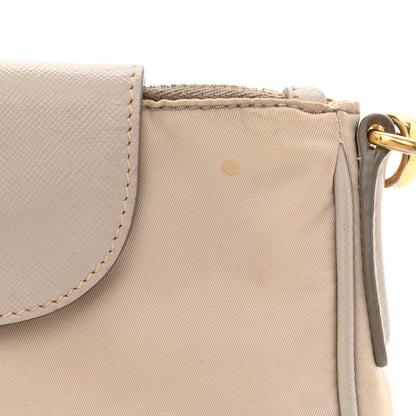 Prada Tessuto Nylon Saffiano Crossbody Bag Talco 15 of 15