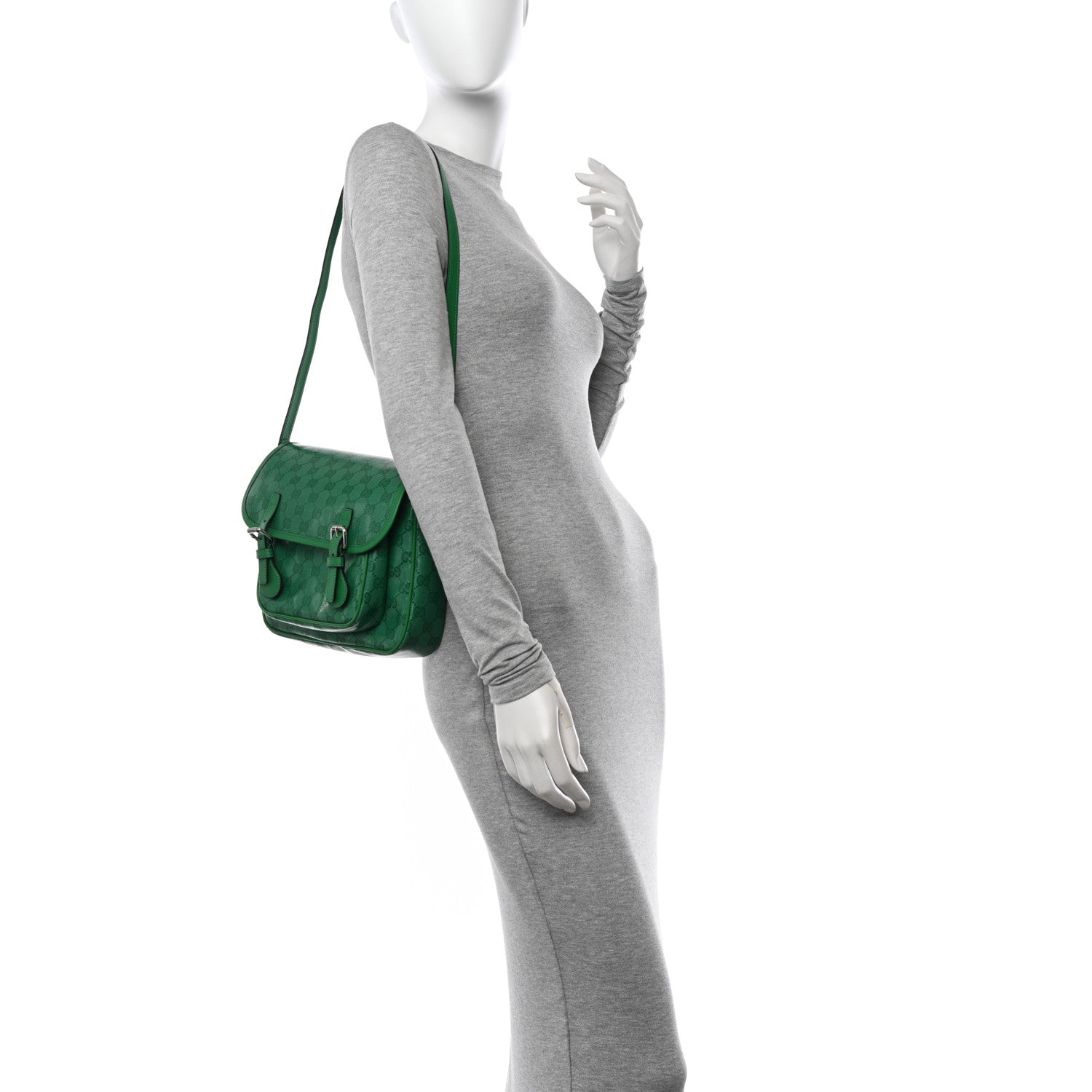 Gucci Monogram GG Childrens Messenger Bag Green 2 of 10