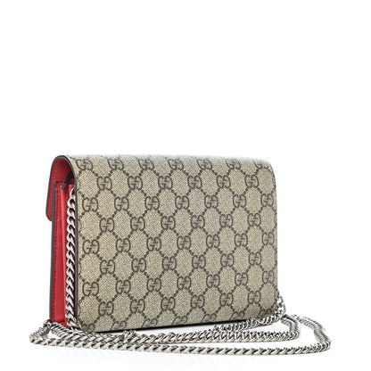Gucci GG Supreme Monogram Mini Dionysus Chain Wallet Beige Vulcanic Red 3 of 10