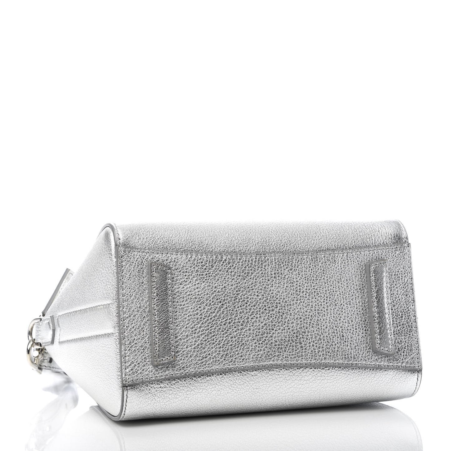 Metallic Sugar Goatskin Mini Antigona Silver
