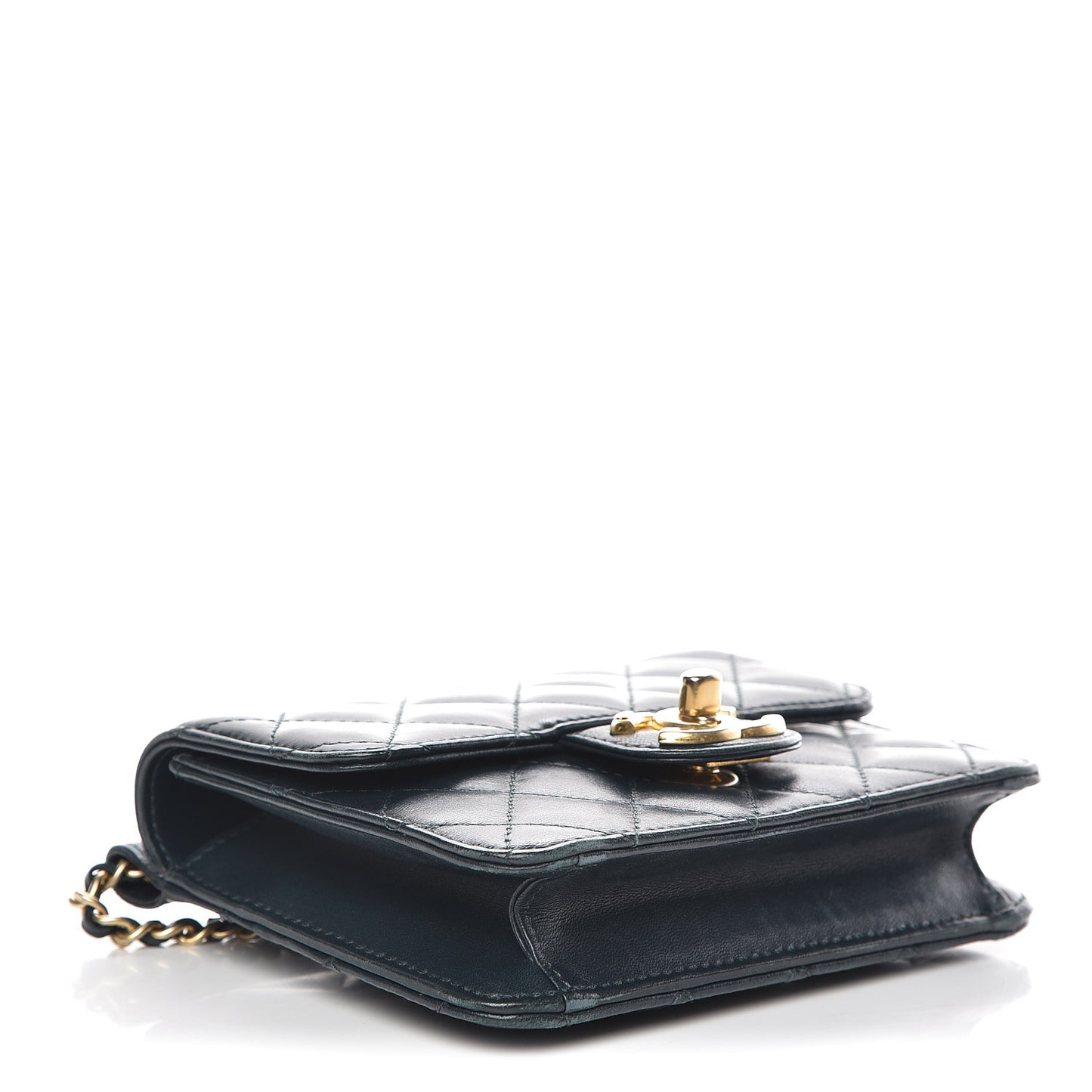 Lambskin Quilted Mini Crossing Times Flap Green