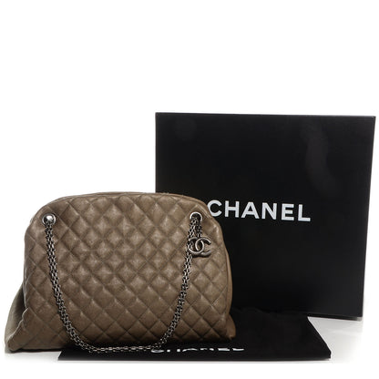 Chanel Calfskin Large Just Mademoiselle Bowling Bag Silver 5 of 8