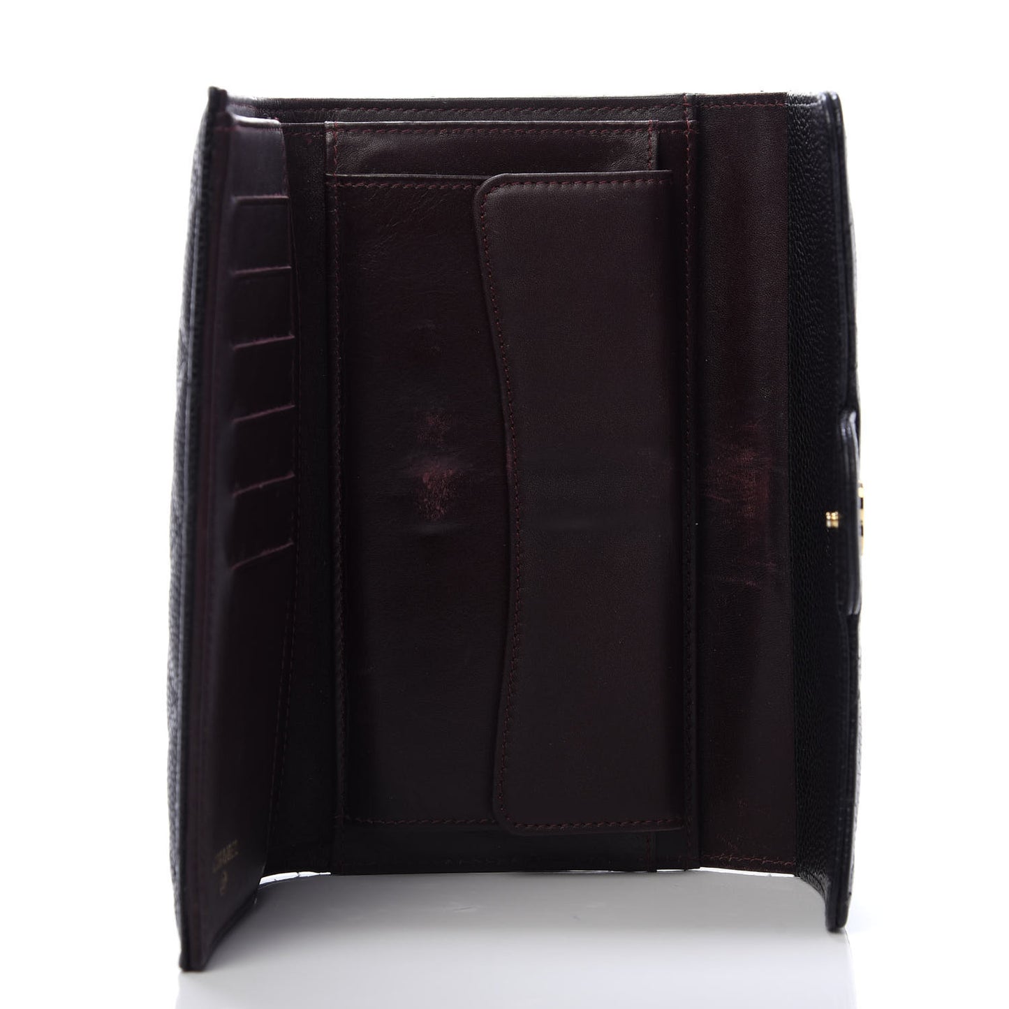 Caviar Quilted Large Flap Wallet Black