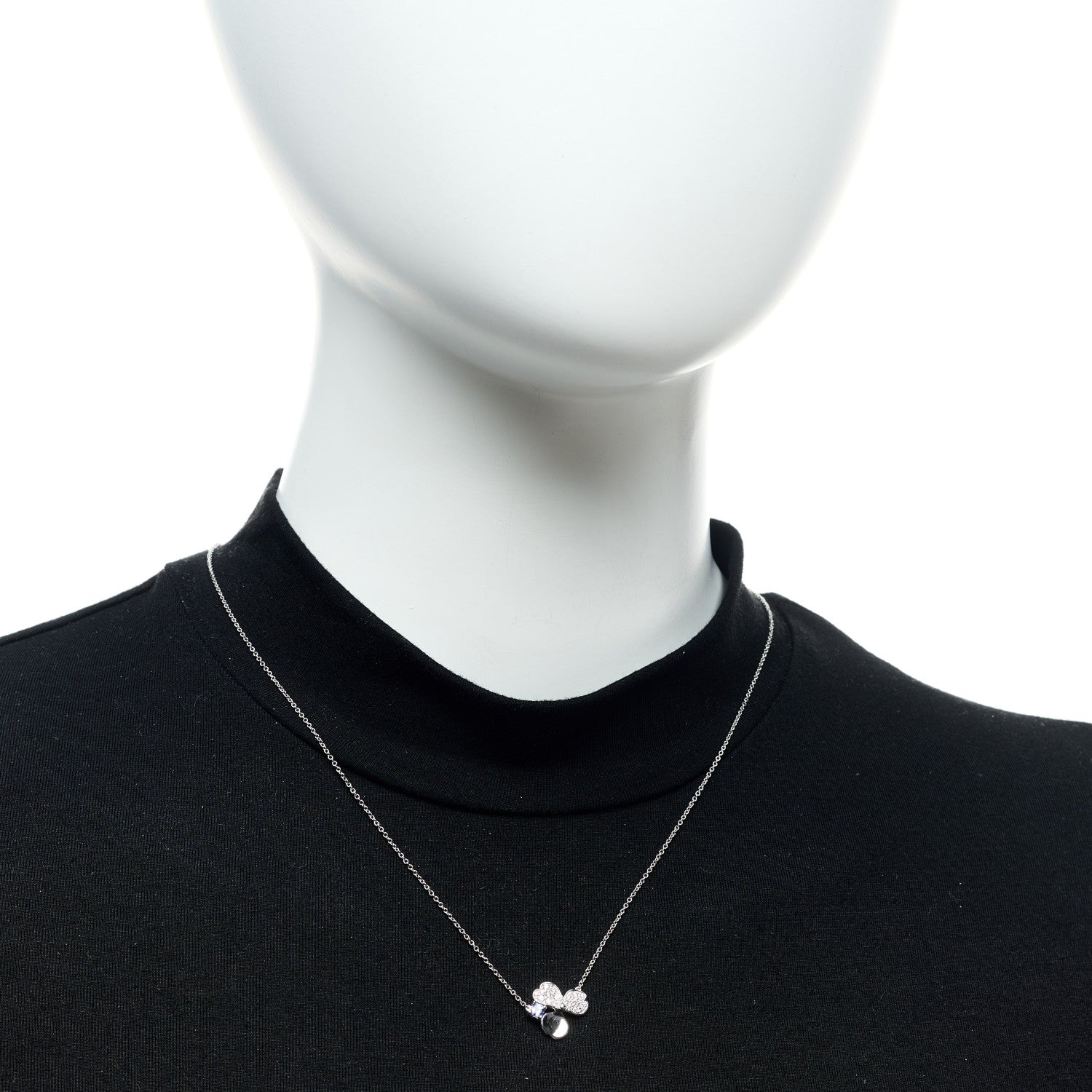 Tiffany Platinum Diamond Tanzanite Paper Flowers Pendant Necklace 2 of 5