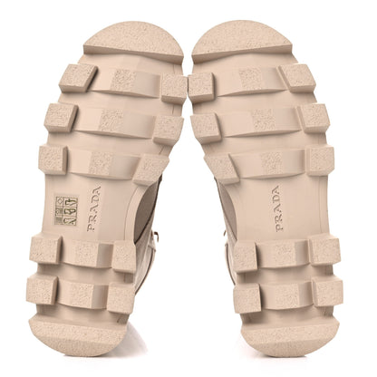 Prada Washed Denim Rocksand 45mm Combat Boots 36.5 Corda 5 of 8