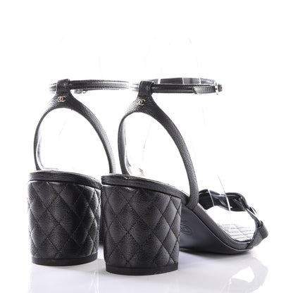 Chanel Grained Calfskin Quilted Sandals 35.5 Black 4 of 10