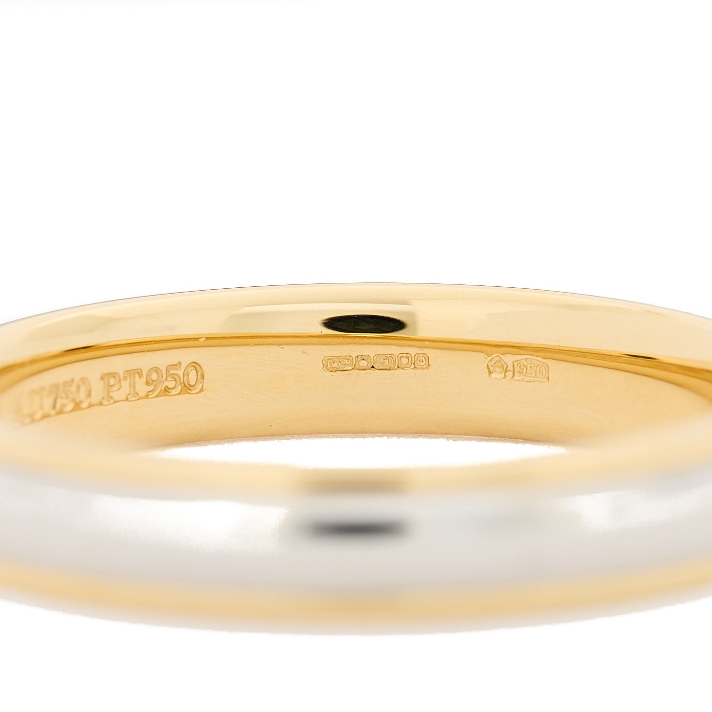 Platinum 18K Yellow Gold Lucida 4mm Band Ring 63 10.5