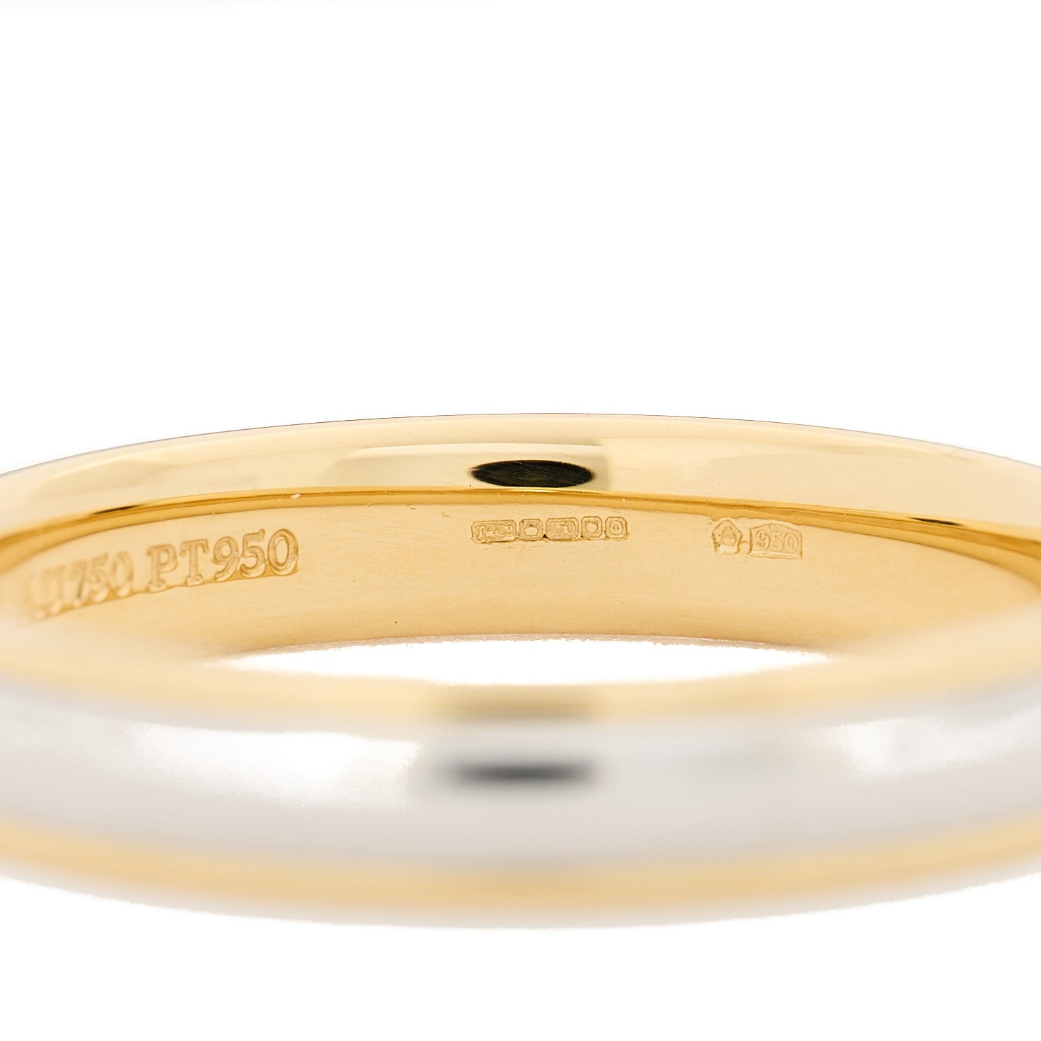 Tiffany Platinum 18K Yellow Gold Lucida 4mm Band Ring 63 10.5 5 of 6