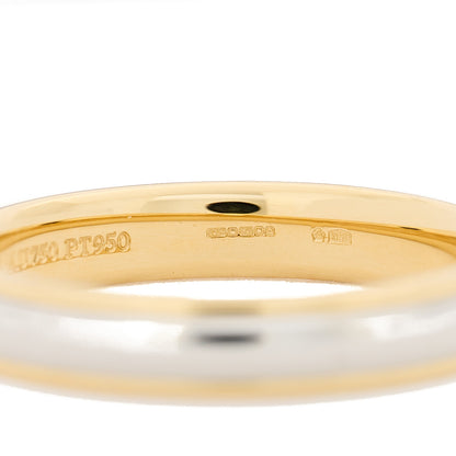 Tiffany Platinum 18K Yellow Gold Lucida 4mm Band Ring 63 10.5 5 of 6