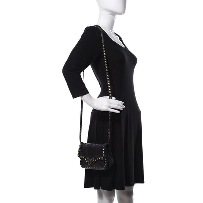 Valentino Garavani Vitello Mini Rockstud Flap Saddle Crossbody Bag Black 2 of 10