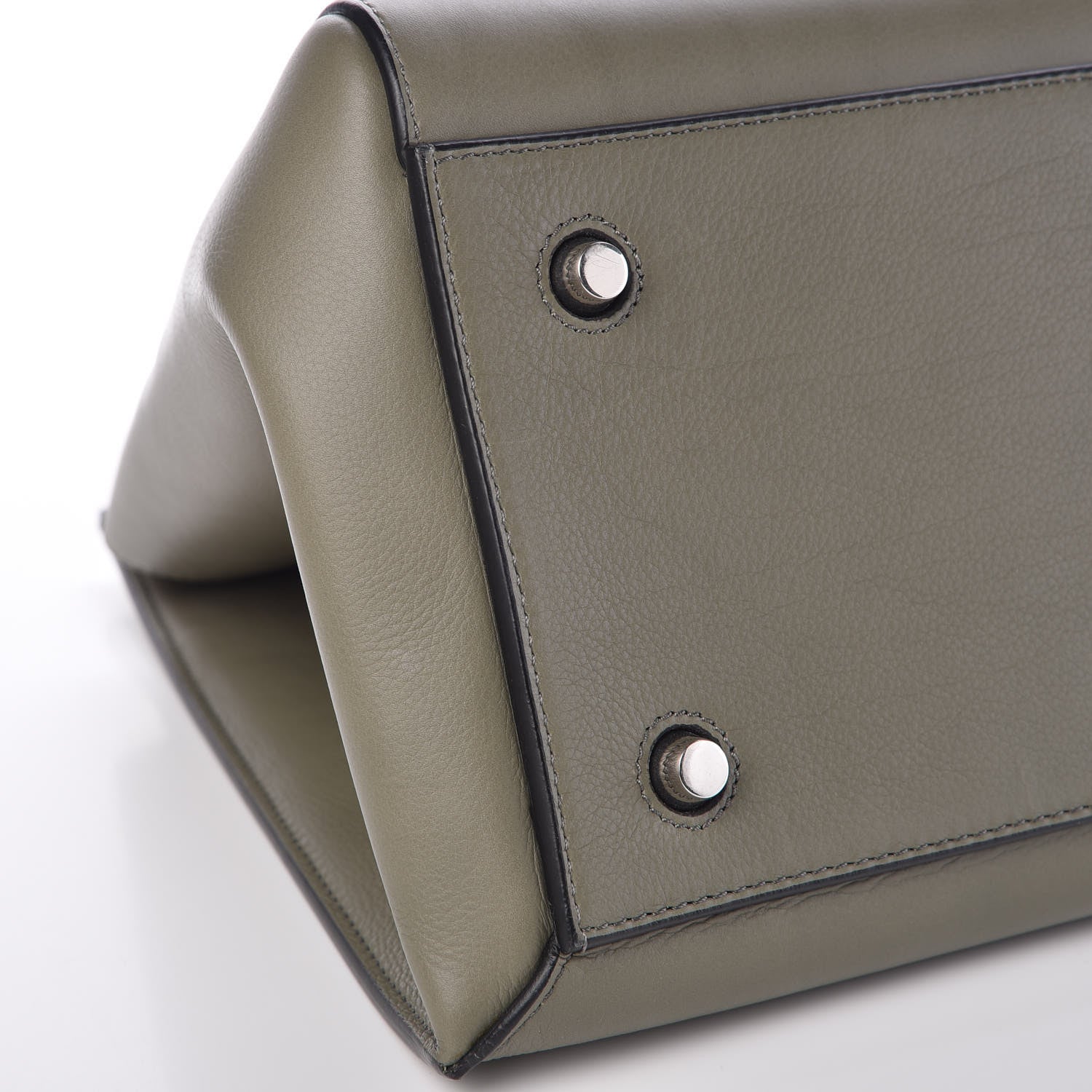 Celine Calfskin Medium Edge Shoulder Bag Khaki 9 of 10