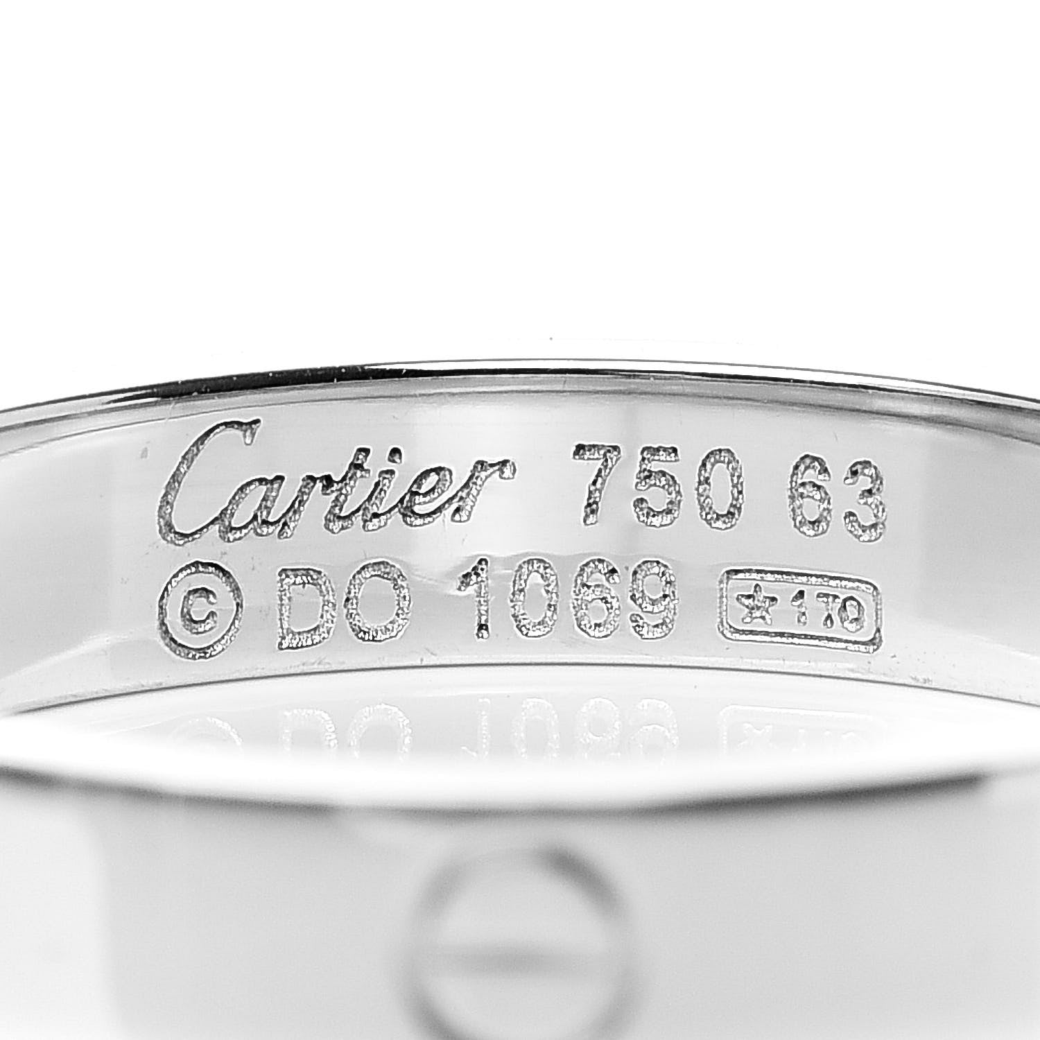 Cartier 18K White Gold 4mm LOVE Wedding Band Ring 63 10.25 4 of 4