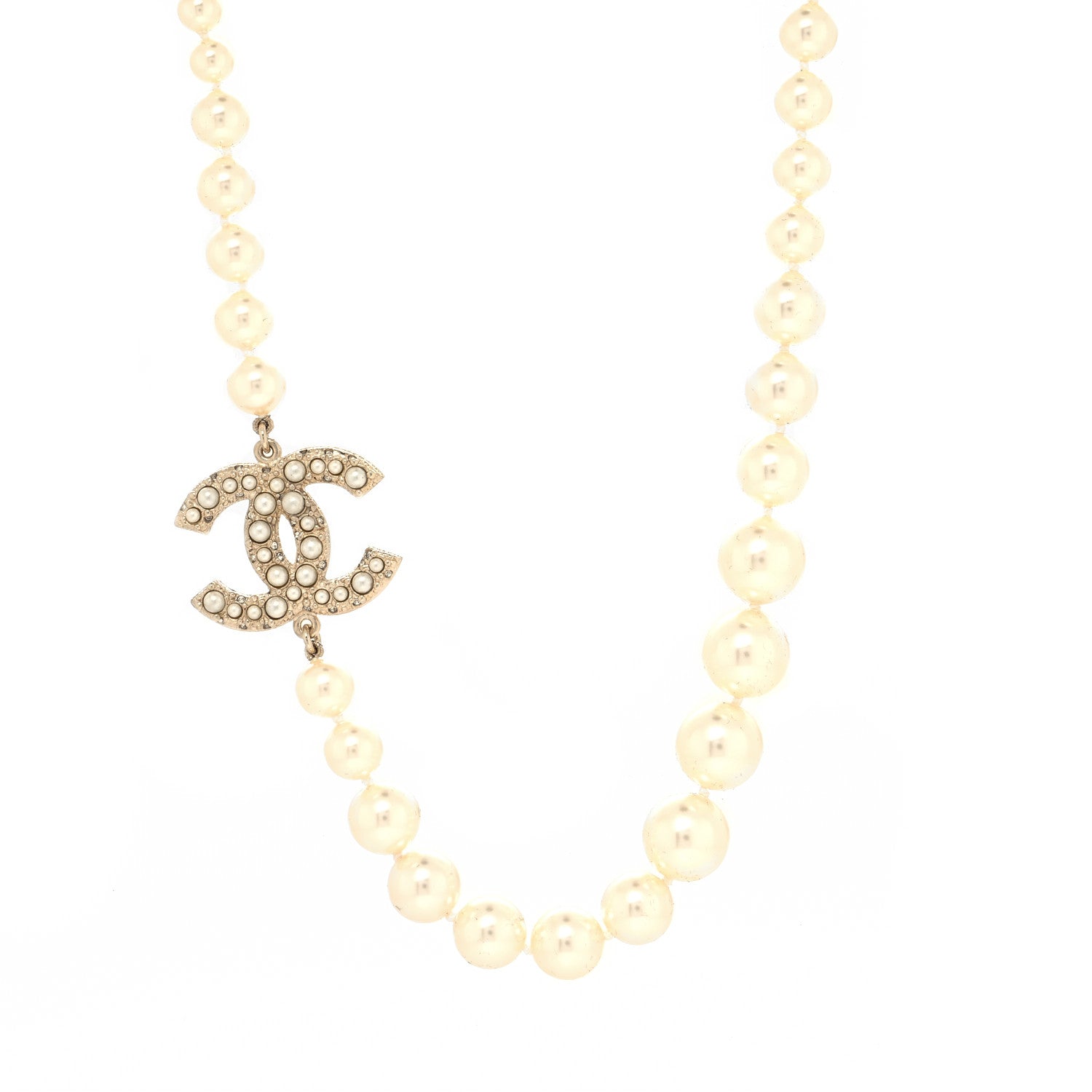 Chanel Graduated Pearl CC Short Necklace Gold 3 of 5