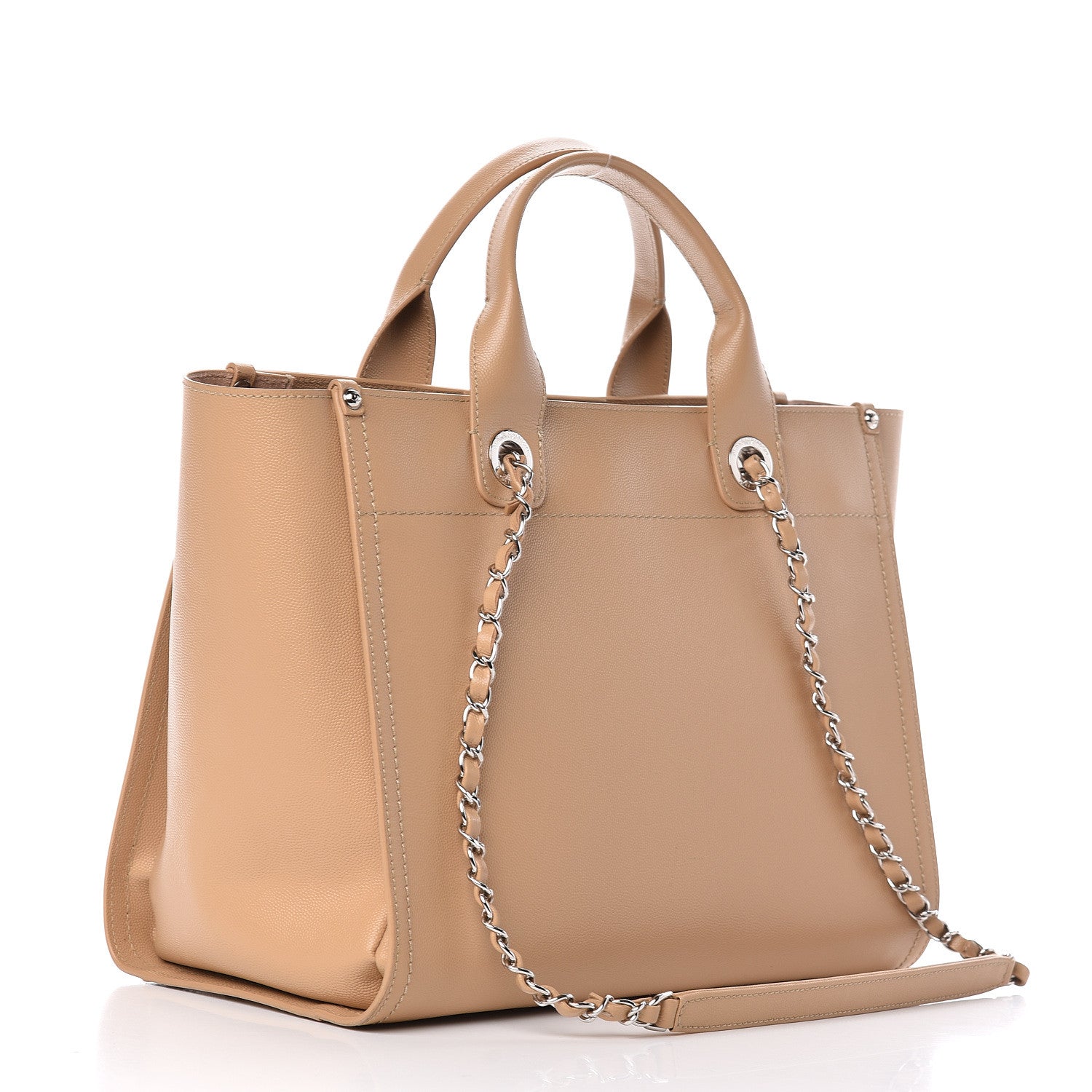Chanel Caviar Small Studded Deauville Tote Beige 4 of 15