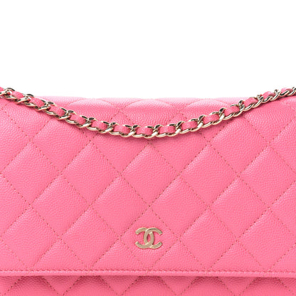 Chanel Caviar Quilted Wallet on Chain WOC Pink 11 of 12