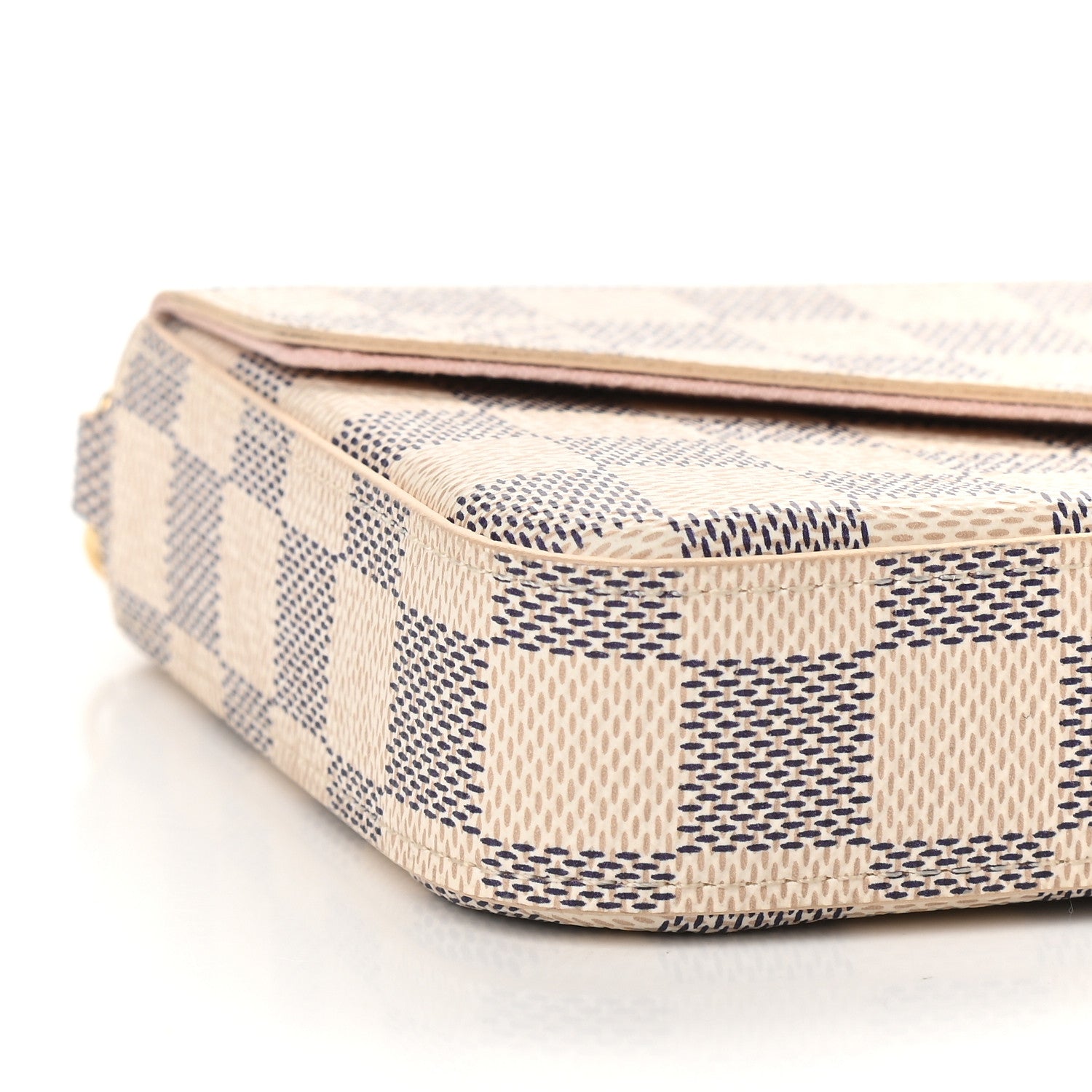 Louis Vuitton Damier Azur Pochette Felicie Chain Wallet Rose Ballerine 8 of 9