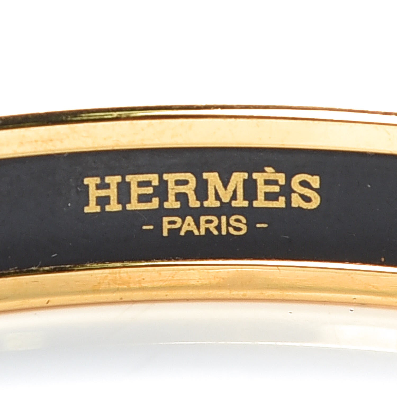 Hermes Enamel Printed Narrow Caleche Bracelet 70 White 4 of 6