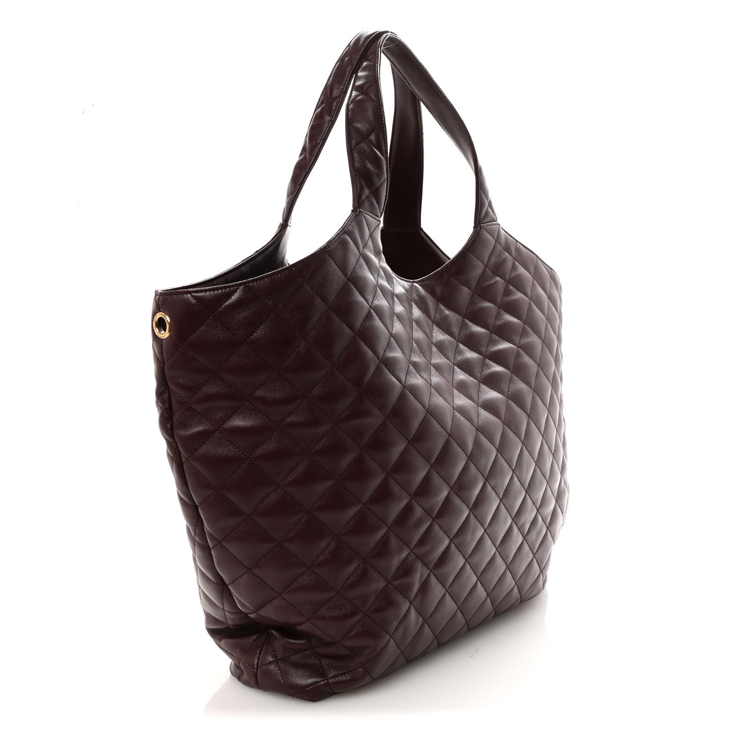 Saint Laurent Lambskin Quilted Maxi Icare Shopping Tote  Rouge Cabernet 4 of 10