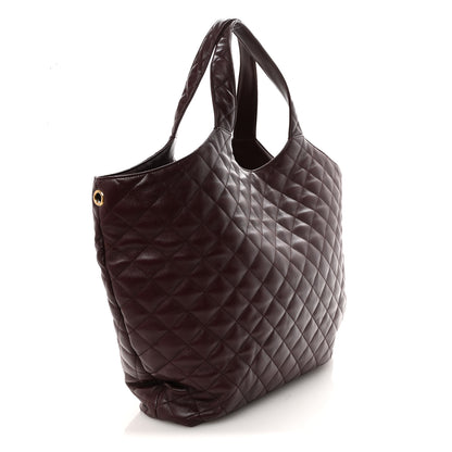 Saint Laurent Lambskin Quilted Maxi Icare Shopping Tote  Rouge Cabernet 4 of 10