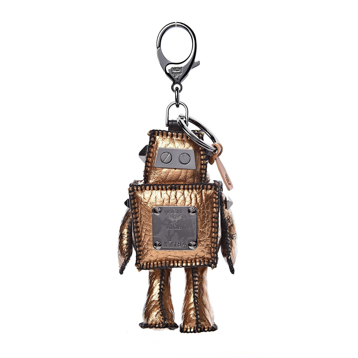 Metallic Visetos Robot Key Ring Bag Charm Gold