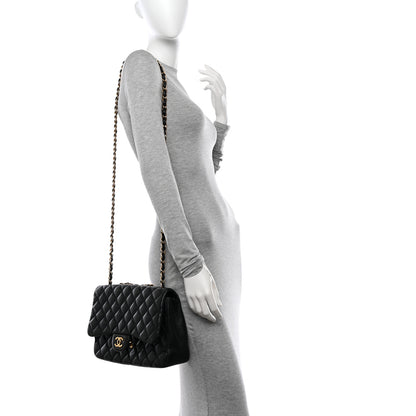 Chanel Lambskin Quilted Jumbo Single Flap Black 2 of 12