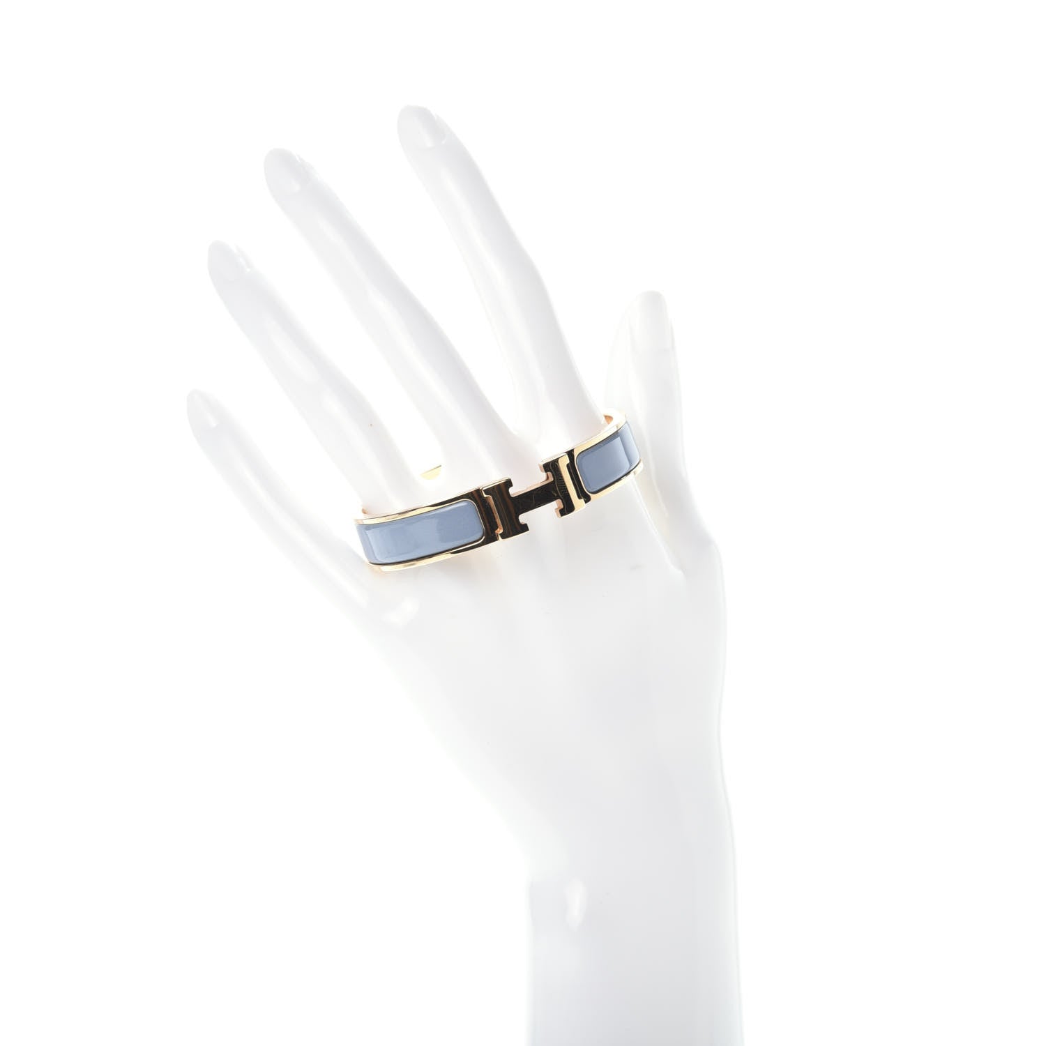 Hermes Enamel Narrow Clic Clac H Bracelet PM Bleu Chardon 2 of 4