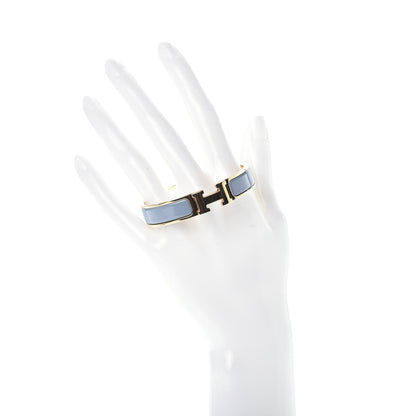 Hermes Enamel Narrow Clic Clac H Bracelet PM Bleu Chardon 2 of 4