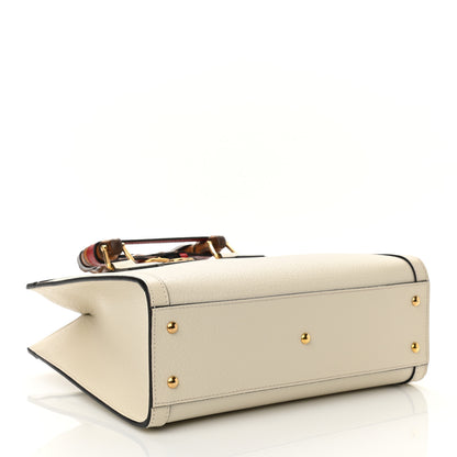 Gucci Textured Dollar Calfskin Web Small Diana Tote Bag Mystic White 4 of 10