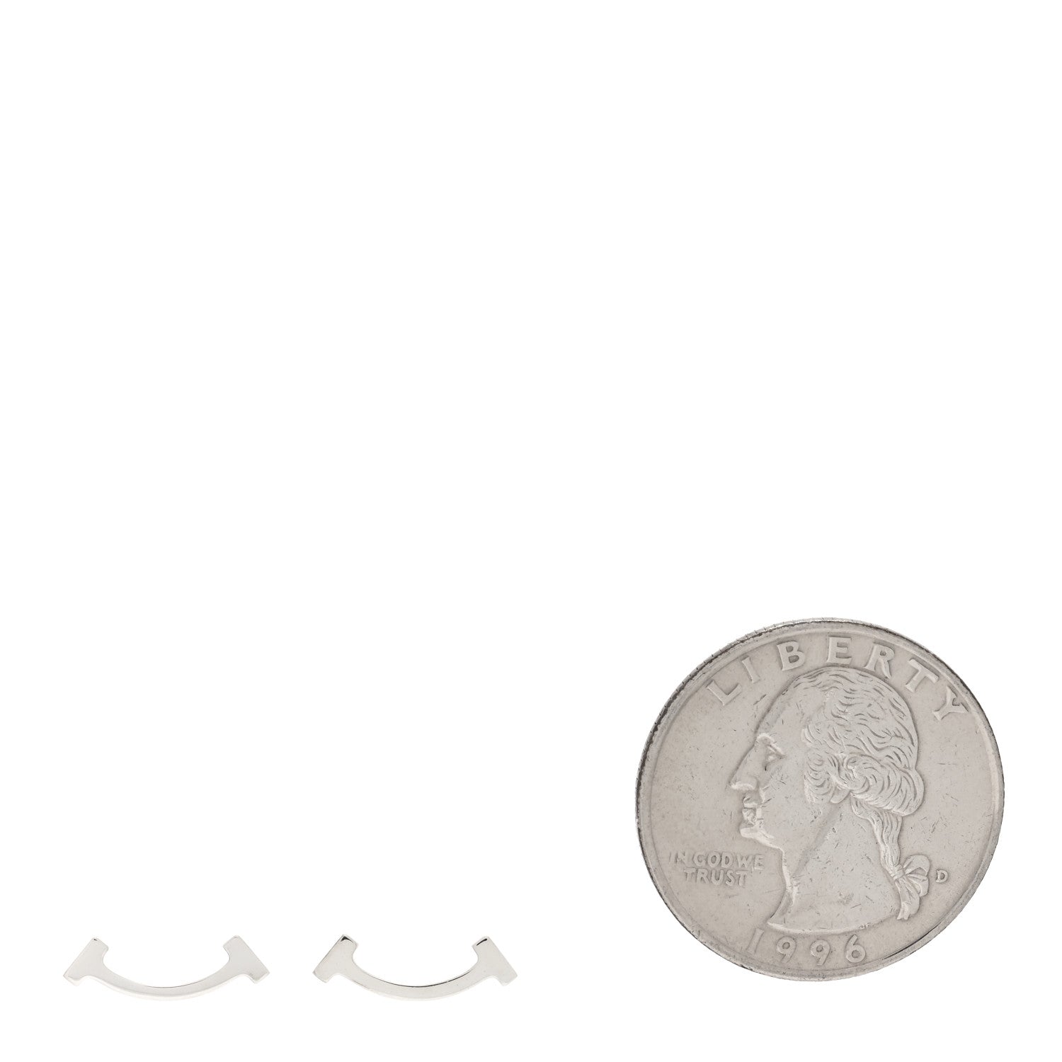 Tiffany Sterling Silver T Smile Stud Earrings 2 of 4