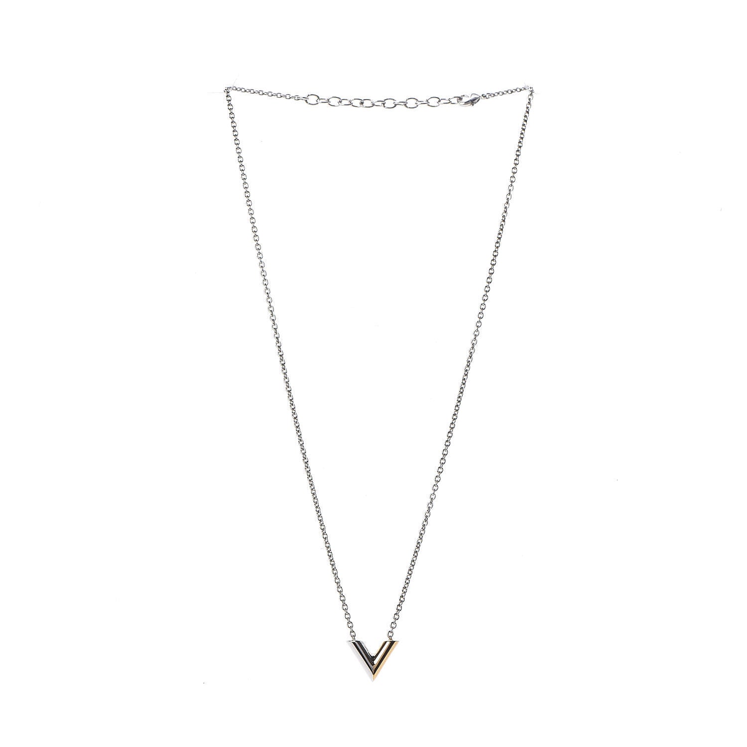 Louis Vuitton Essential V Necklace Silver 3 of 4
