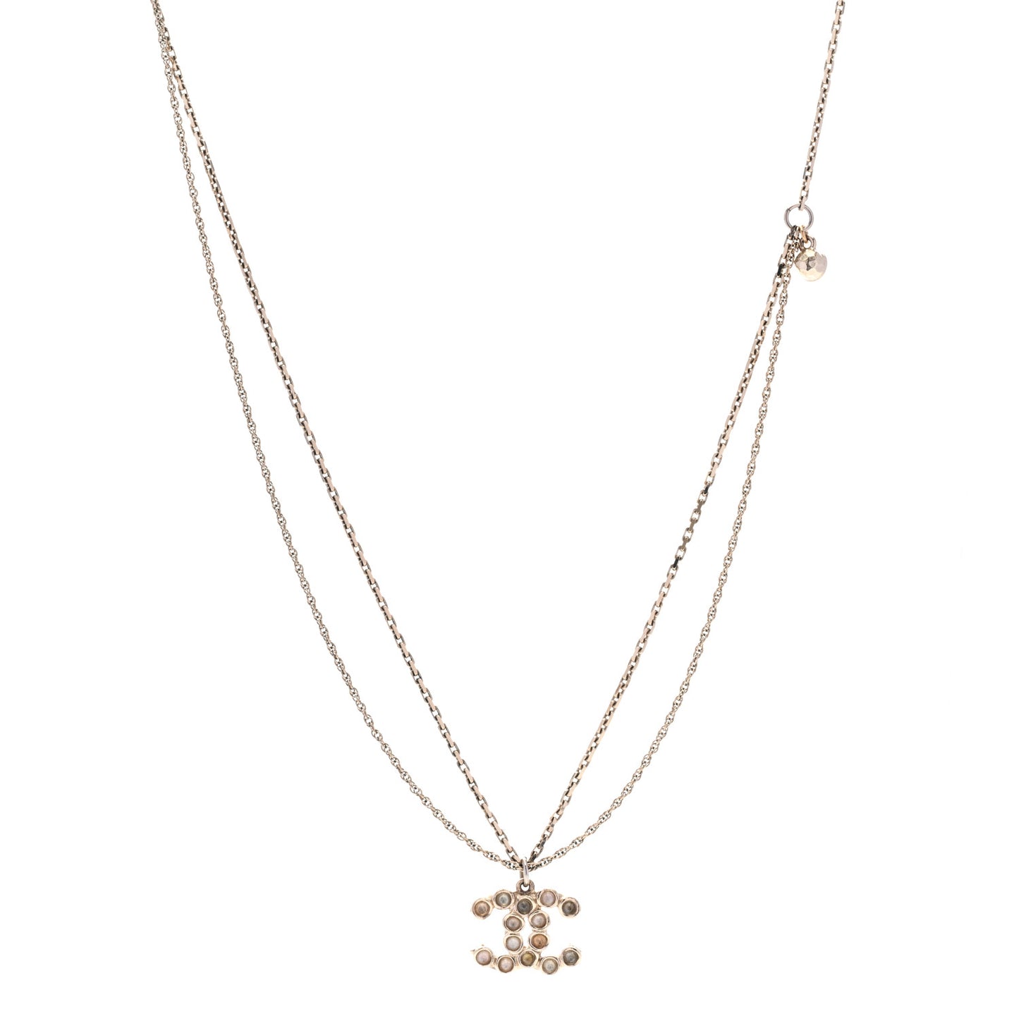 Poured Glass Multi Strand CC Necklace Gold Multicolor