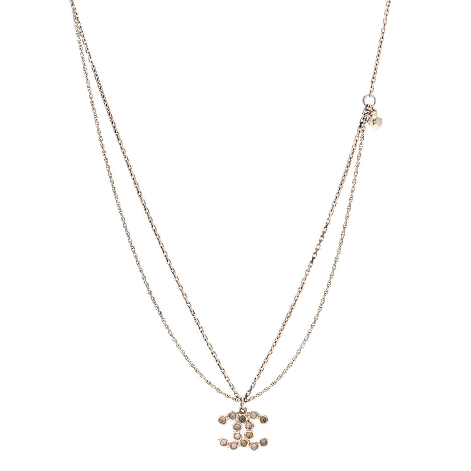 Chanel Poured Glass Multi Strand CC Necklace Gold Multicolor 1 of 5