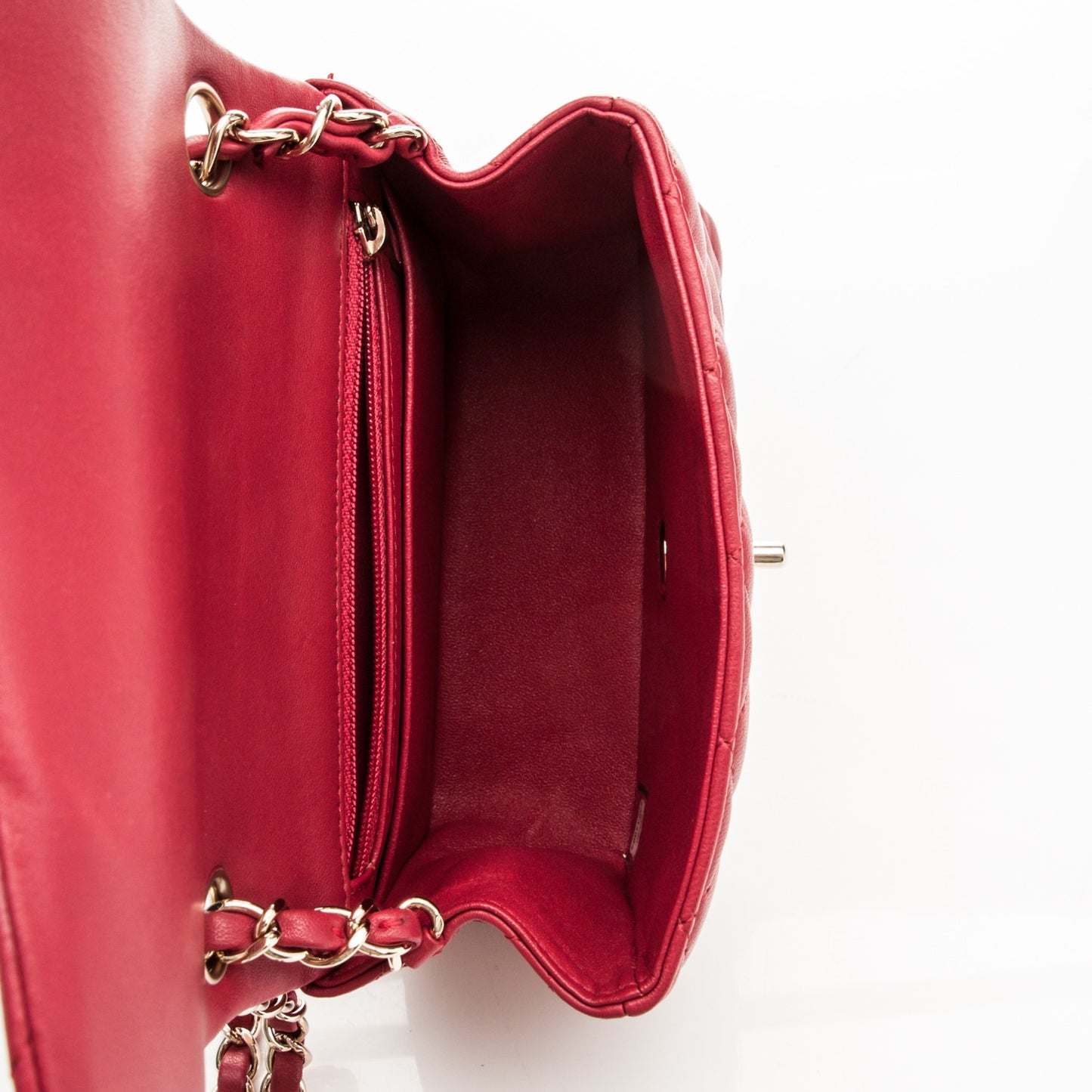 Lambskin Quilted Mini Square Flap Fuchsia