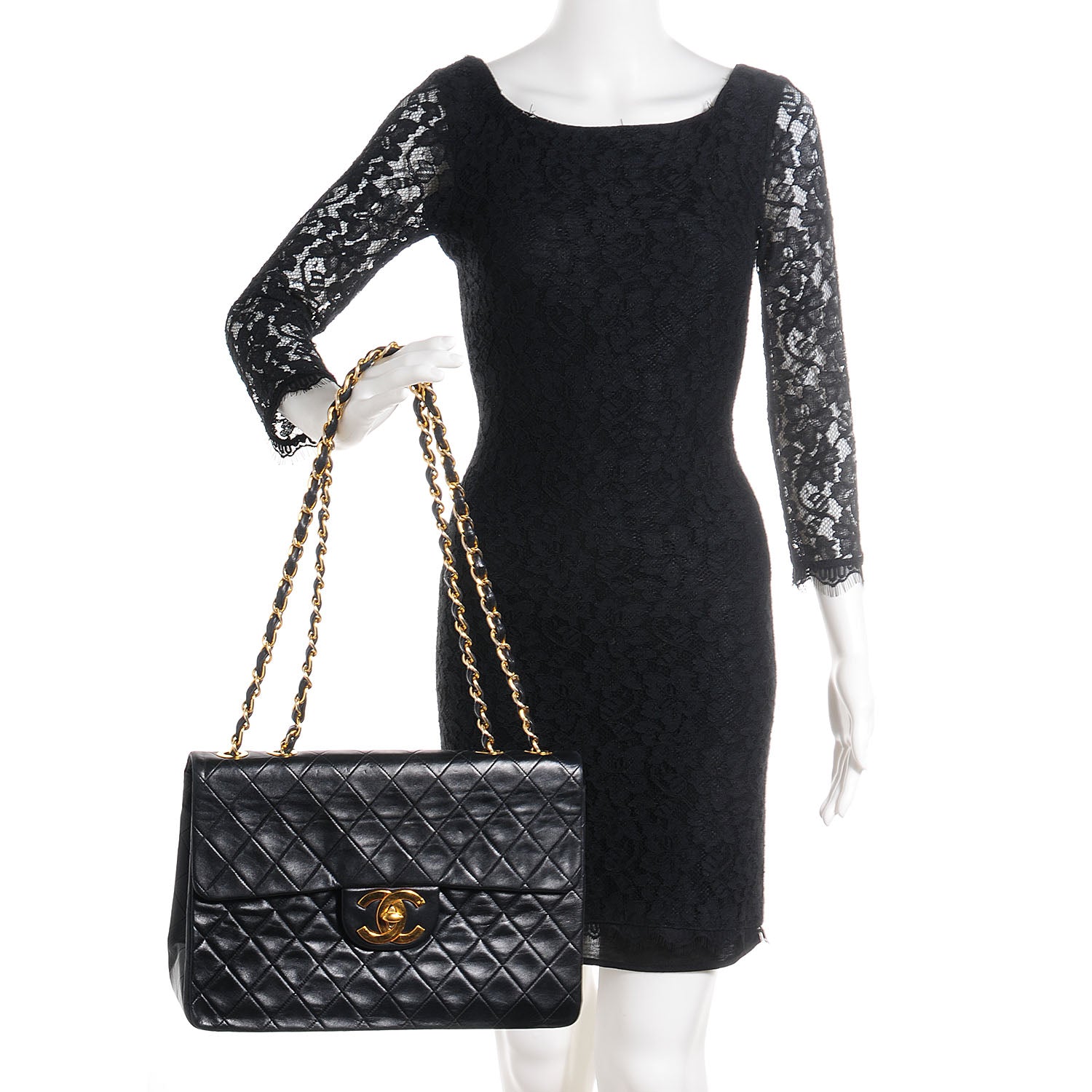 Chanel Lambskin XL Jumbo Flap Black 2 of 9