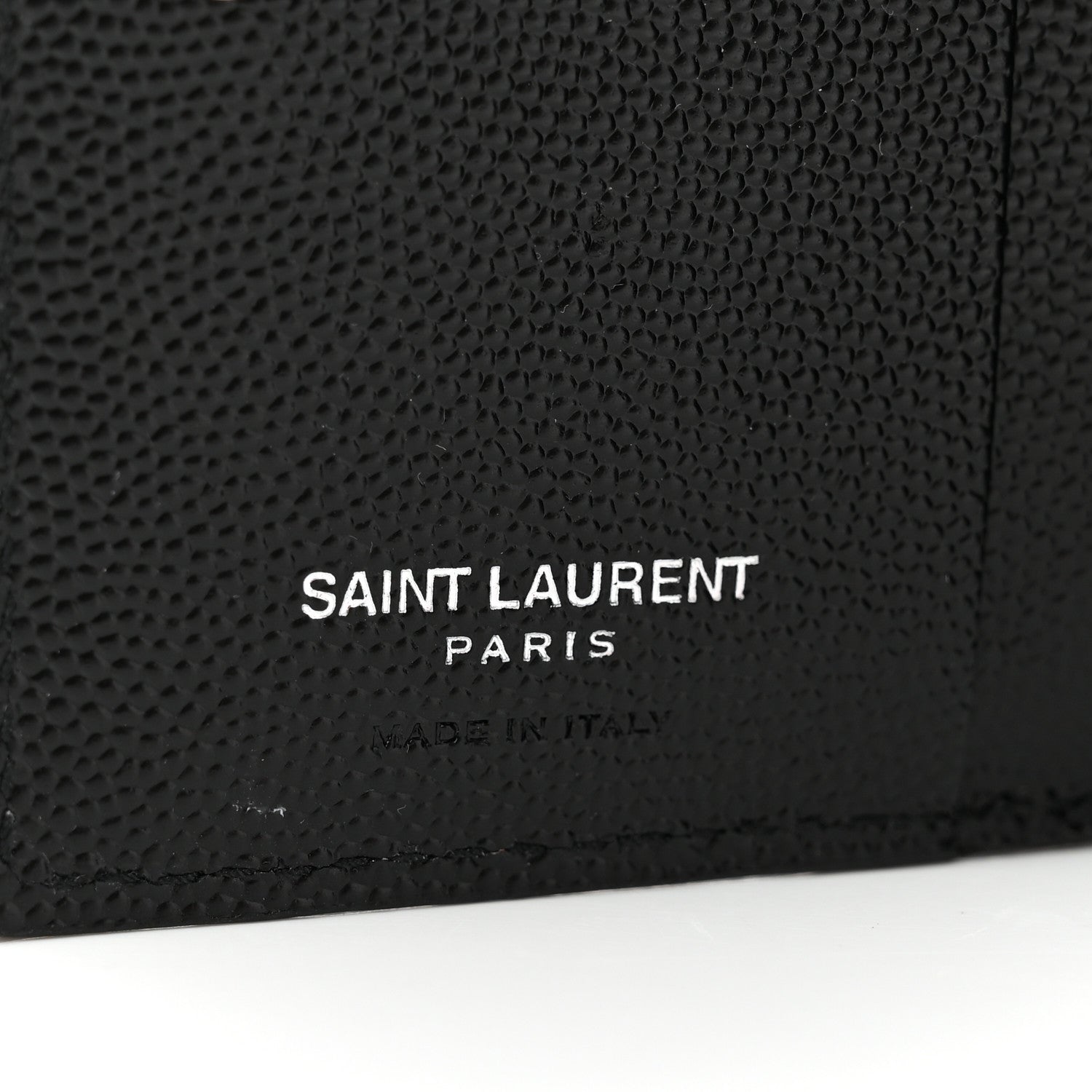 Saint Laurent Grain De Poudre Matelasse Chevron Monogram Zipped Card Case Black 6 of 8