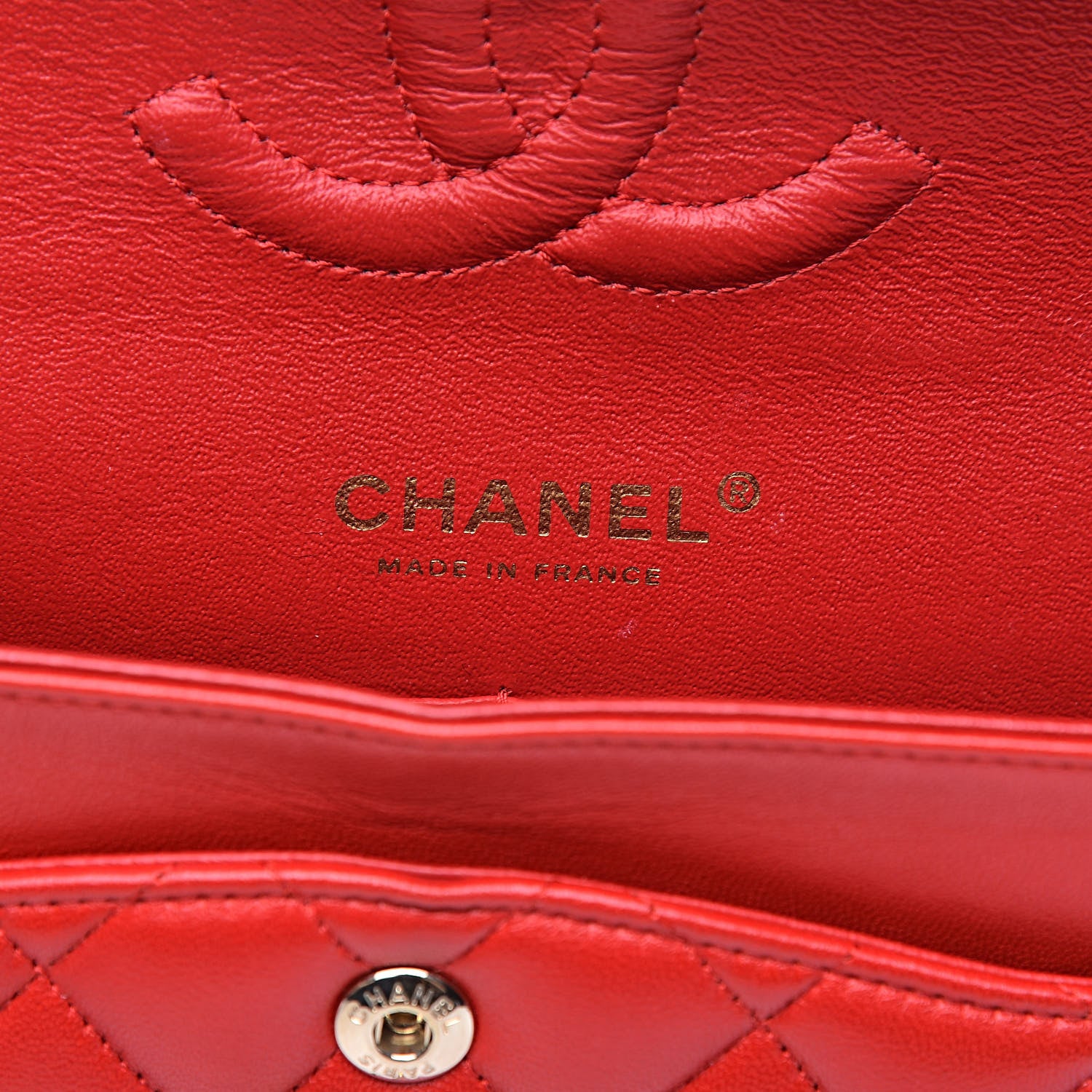 Chanel Lambskin Quilted Medium Double Flap Red 6 of 11