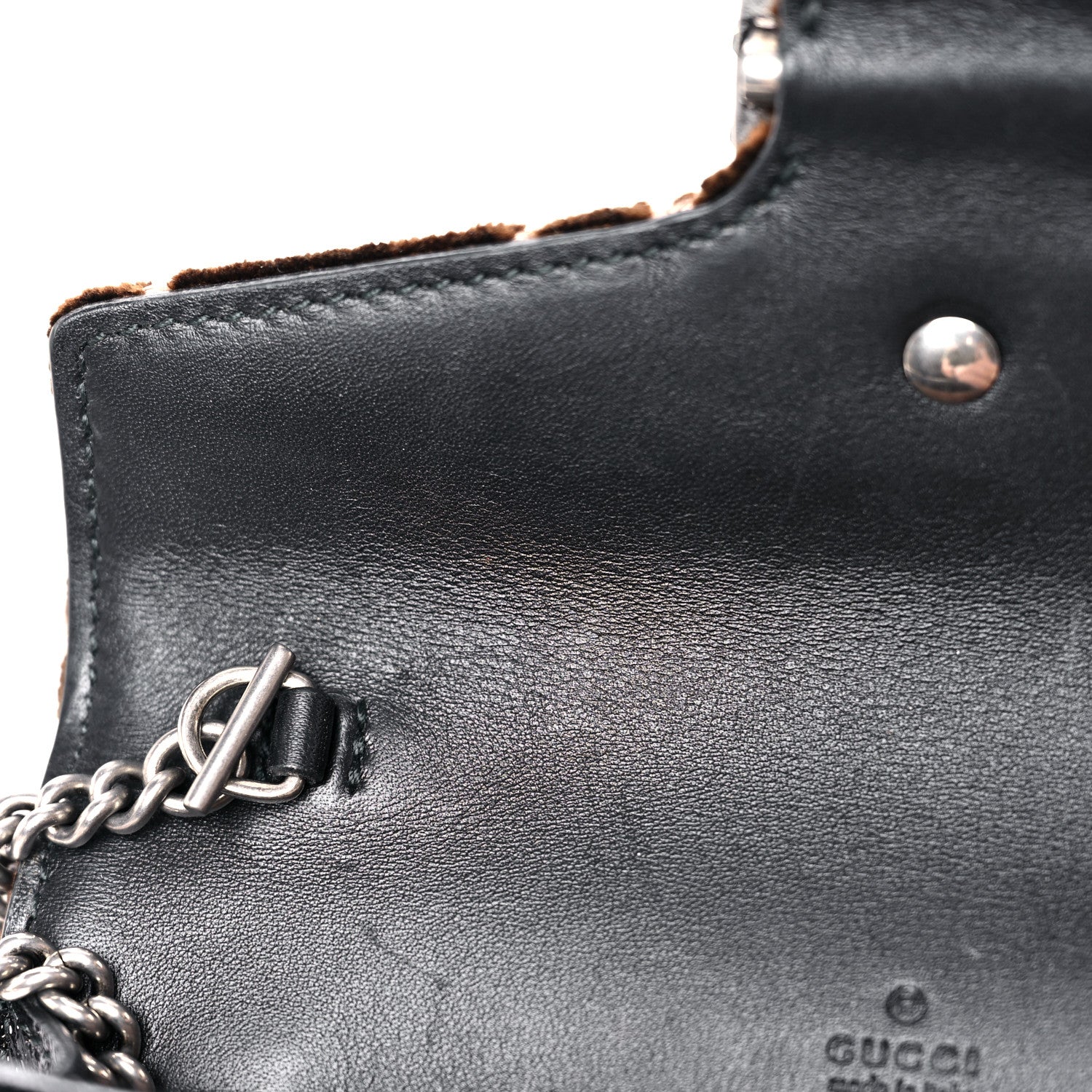 Gucci Velvet Skipper Crystal GG Monogram Super Mini Dionysus Shoulder Bag Brown Black Black Diamond 10 of 11