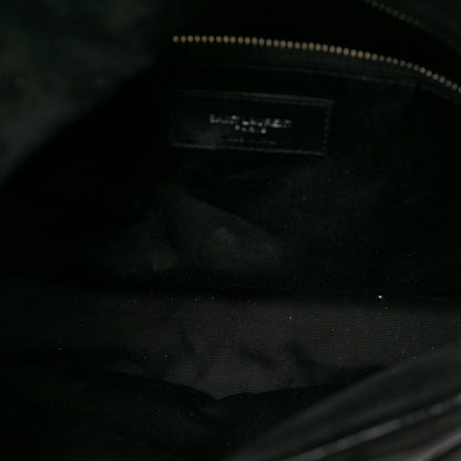 Saint Laurent Patent Quilted Small Loulou Puffer Monogram Chain Satchel Black 5 of 8
