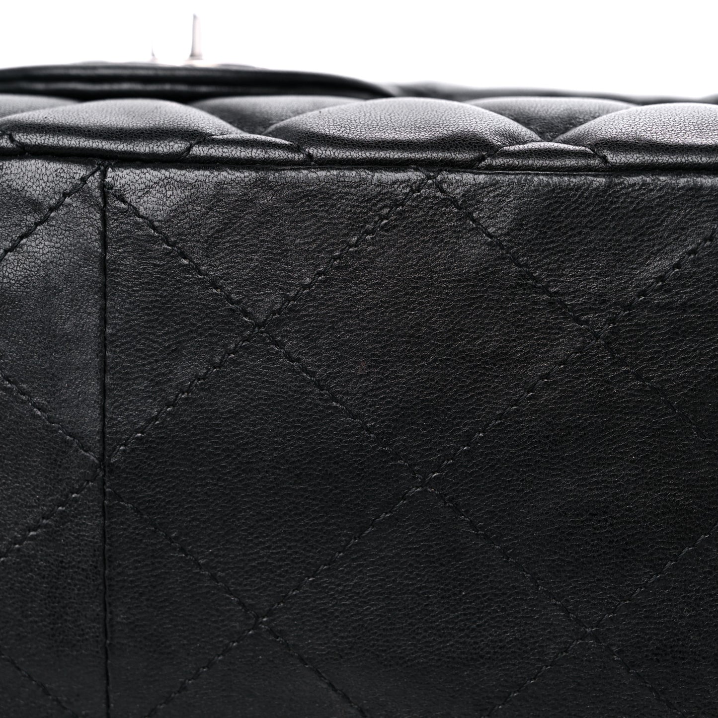 Lambskin Quilted Jumbo Single Flap Black