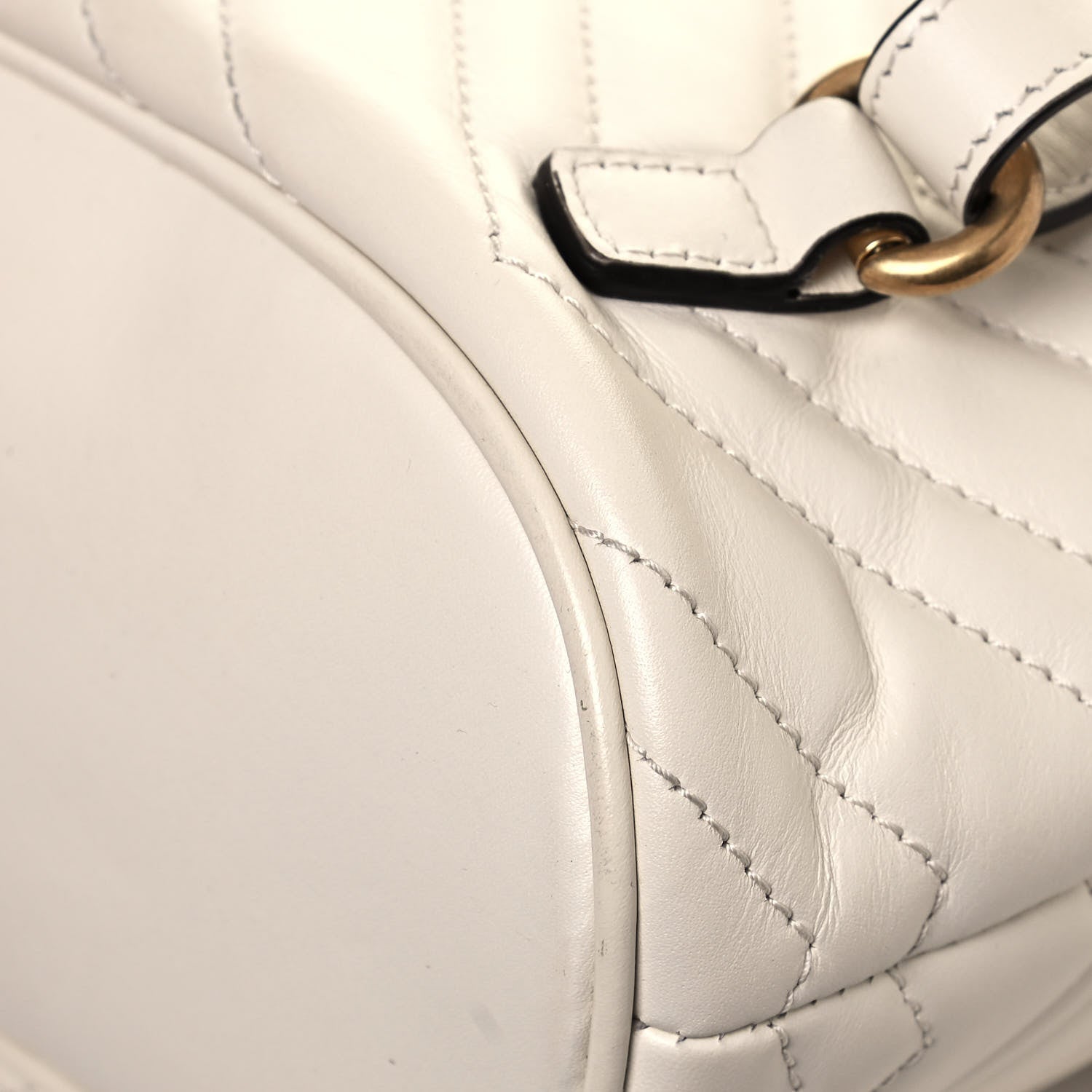Gucci Calfskin Matelasse GG Marmont Flap Backpack White 12 of 13