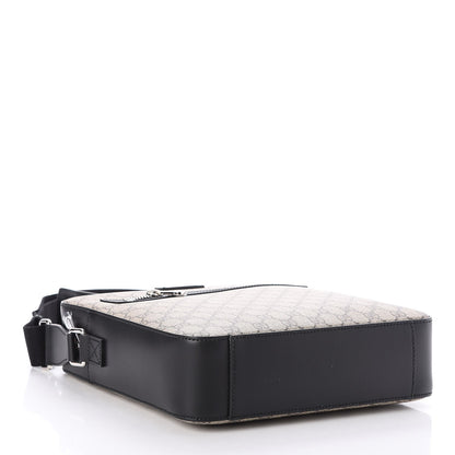 Gucci GG Supreme Monogram Flat Messenger Bag Black 3 of 7